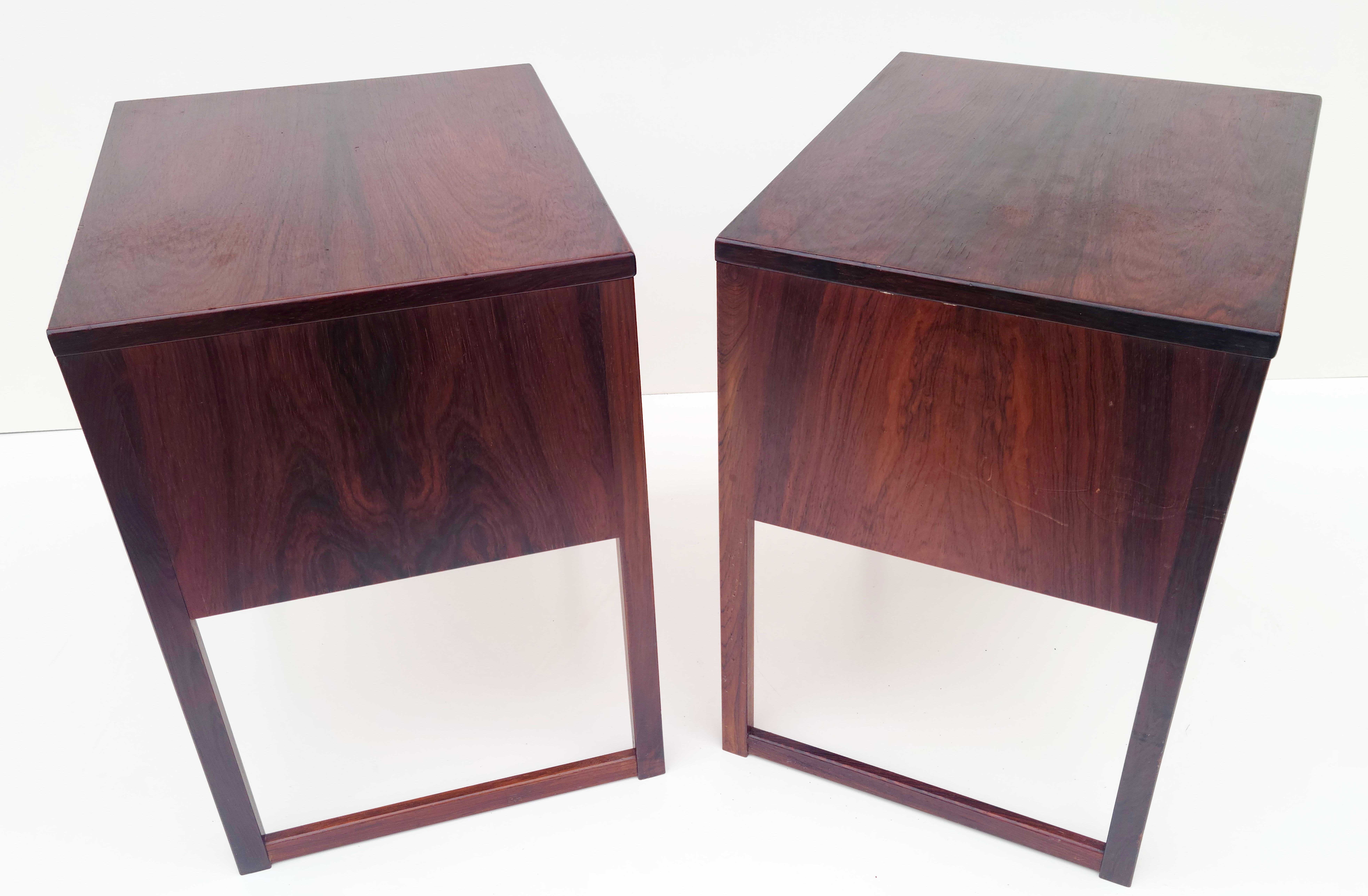 Pair Danish Rosewood Night Stands by Svend Langkilde Mobler Denmark For Sale 6
