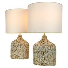 Pair Danish Søholm Stentøj ceramic table lamps glazed stoneware Haico Nitzsche