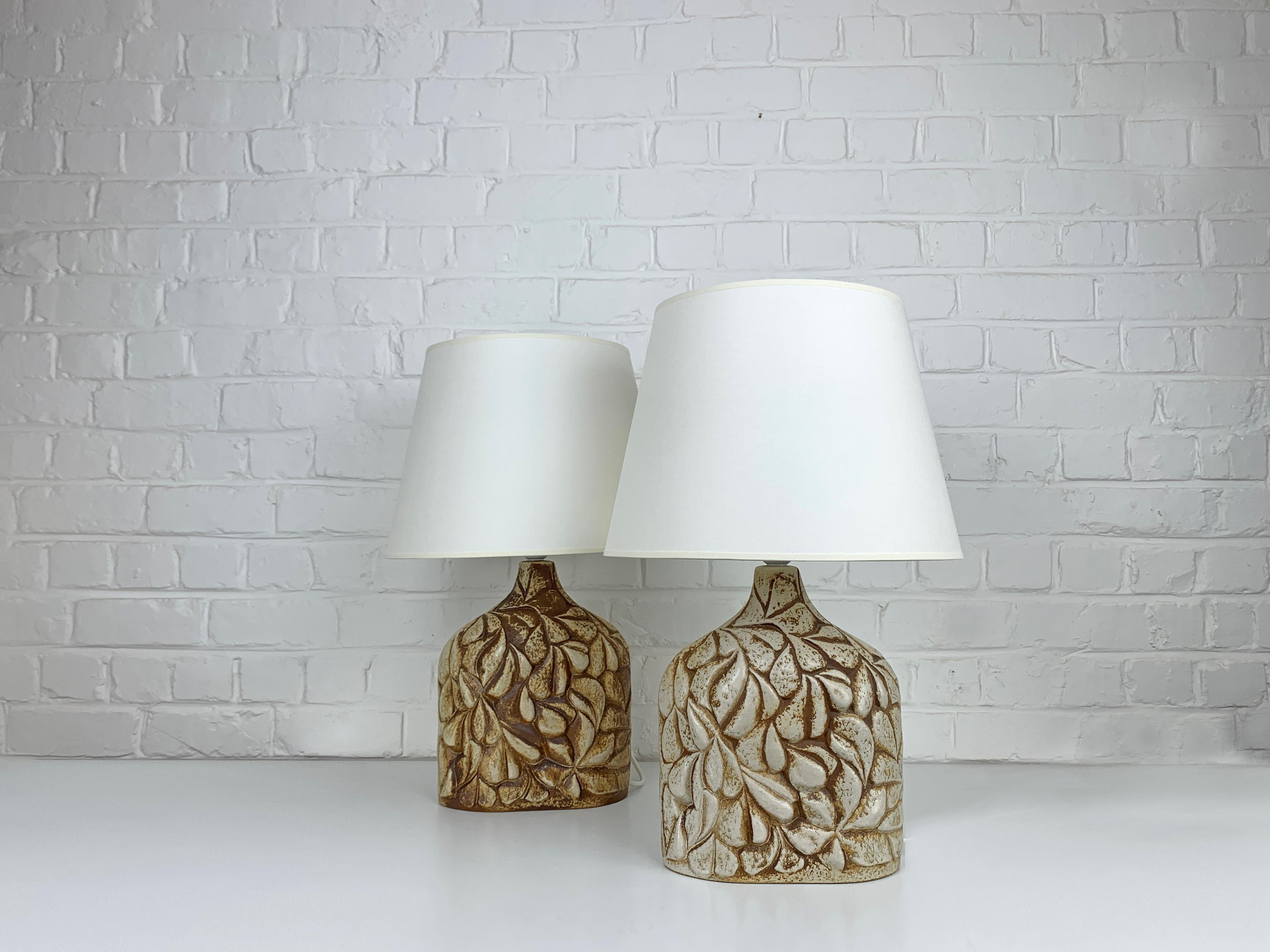 20th Century Pair Danish Søholm Stentøj ceramic table lamps stoneware Haico Nitzsche For Sale