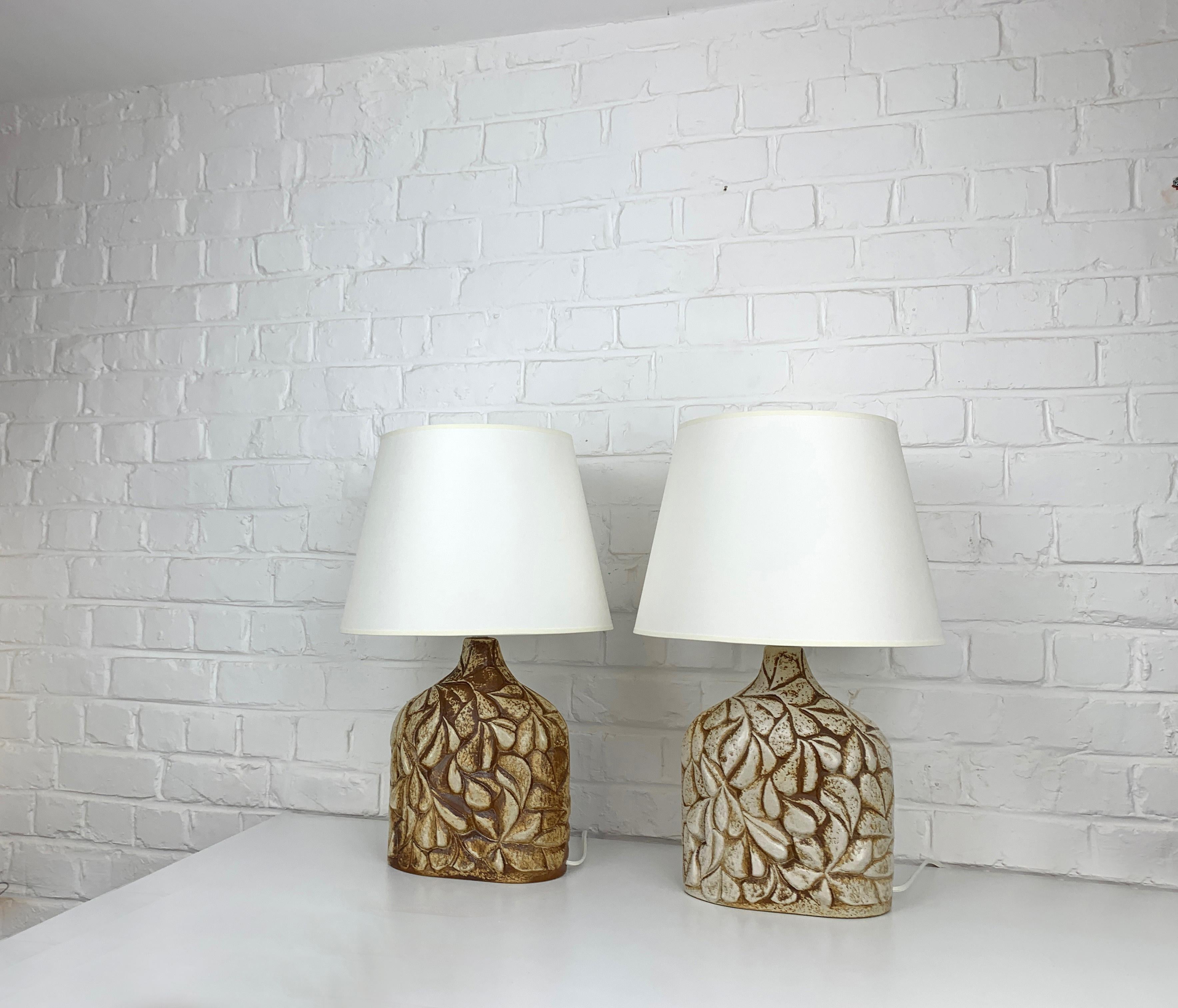 Ceramic Pair Danish Søholm Stentøj ceramic table lamps stoneware Haico Nitzsche For Sale
