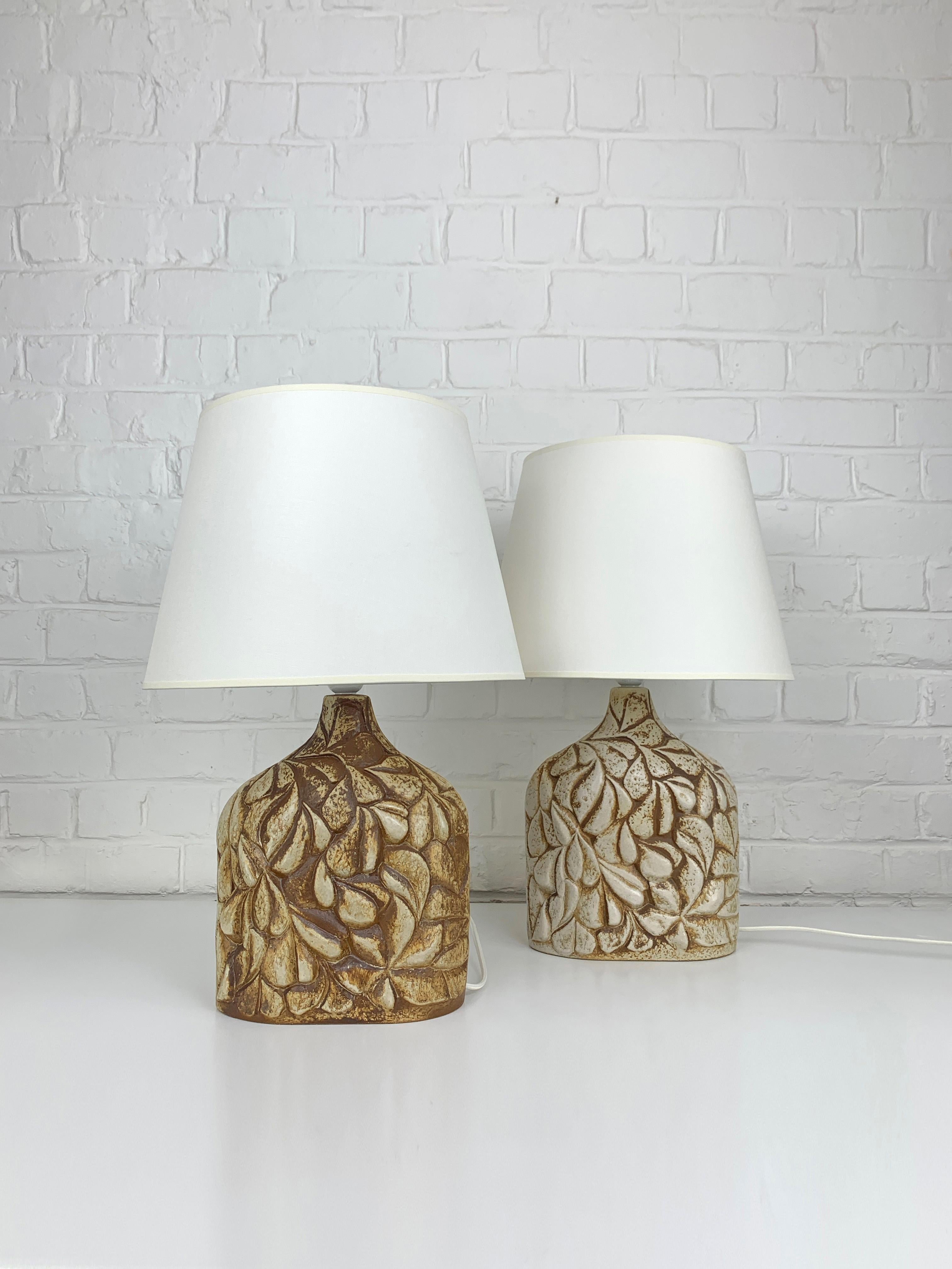 Pair Danish Søholm Stentøj ceramic table lamps stoneware Haico Nitzsche For Sale 1
