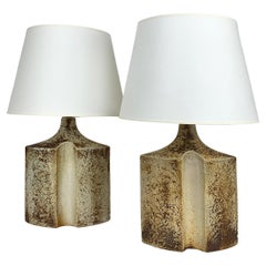 Pair Danish Søholm Stentøj ceramic table lamps stoneware Haico Nitzsche