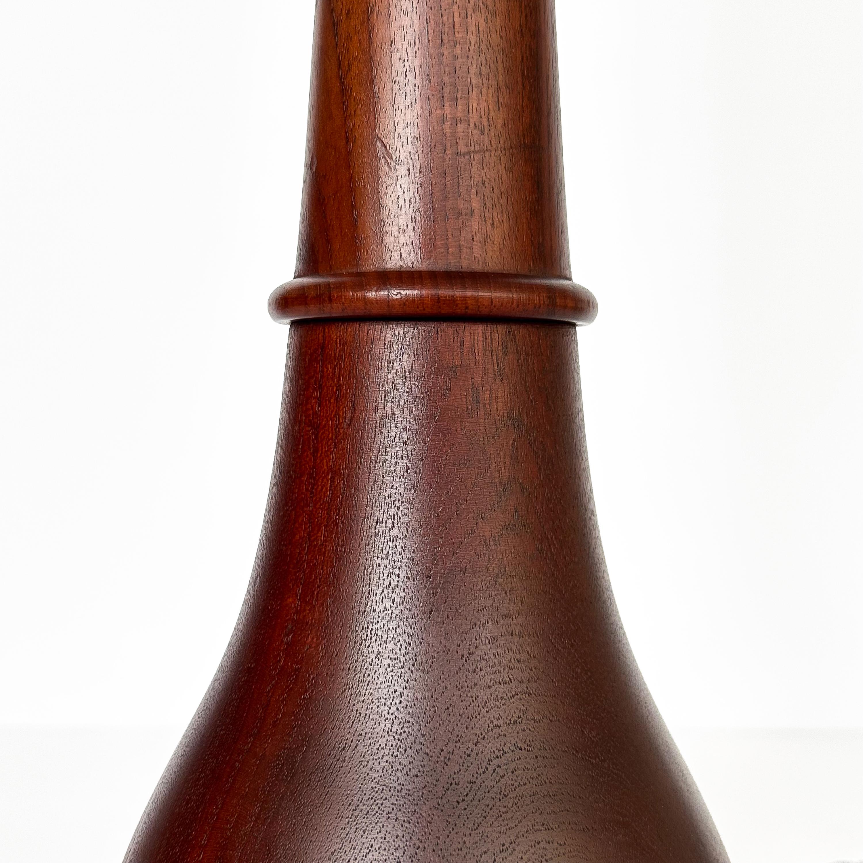 Pair Danish Solid Teak Table Lamps 4