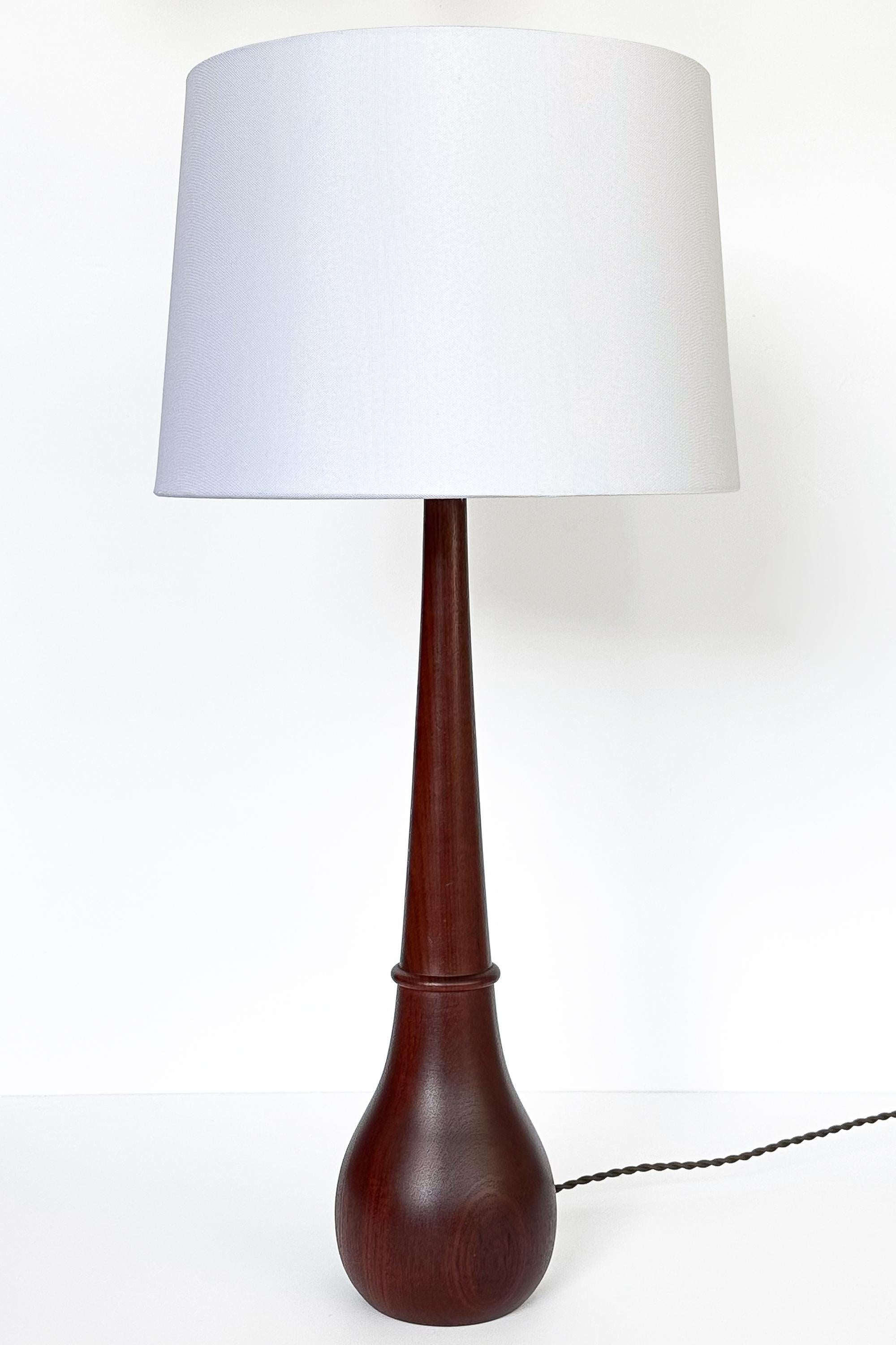 Mid-Century Modern Pair Danish Solid Teak Table Lamps