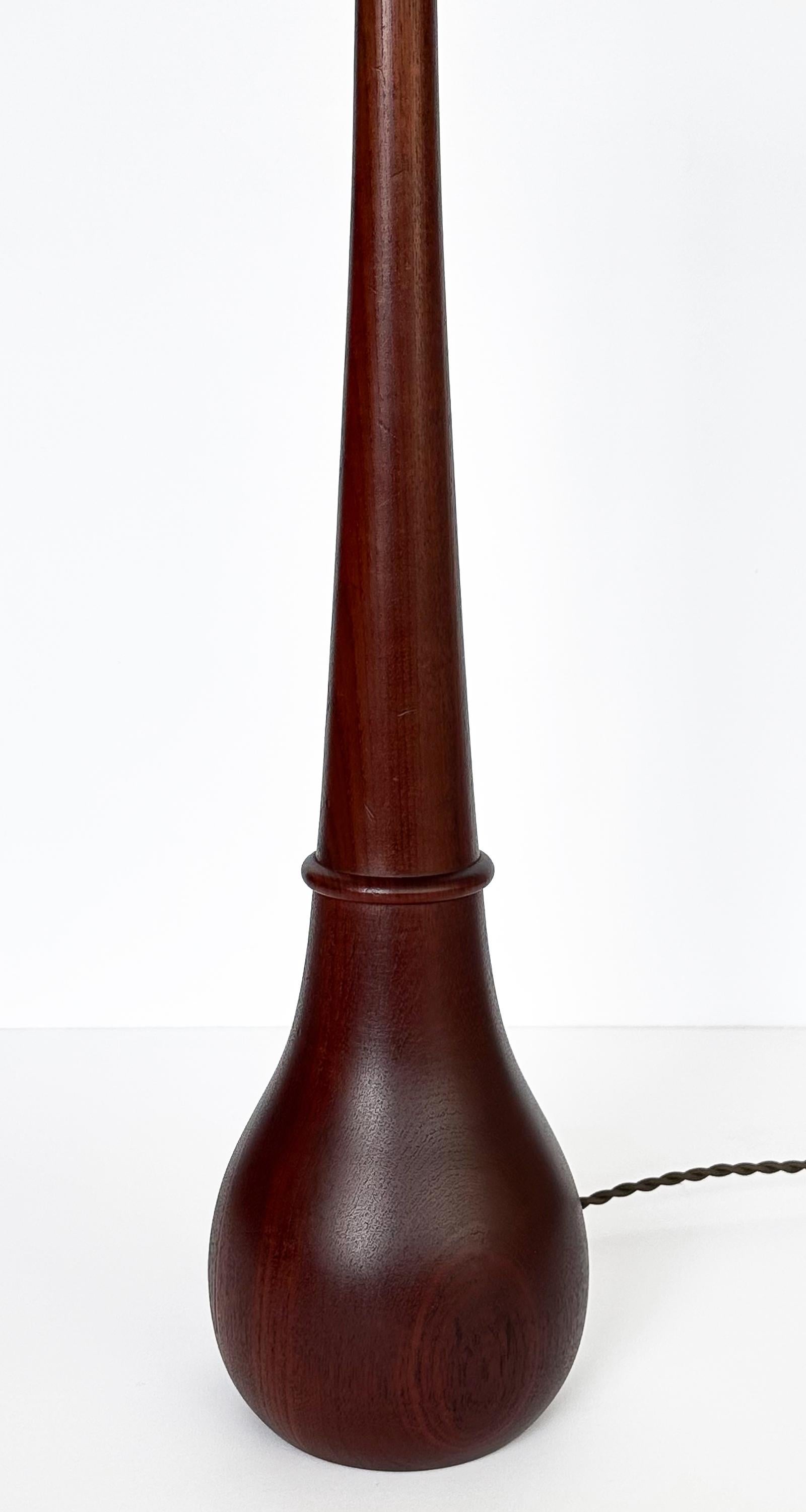 Pair Danish Solid Teak Table Lamps 2