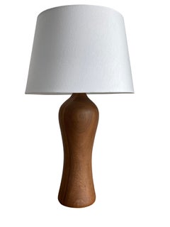 Pair of Danish Solid Teak Wooden Lamps