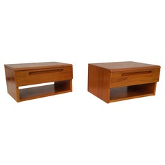 Pair Danish Teak Floating Night Stands by Jesper
