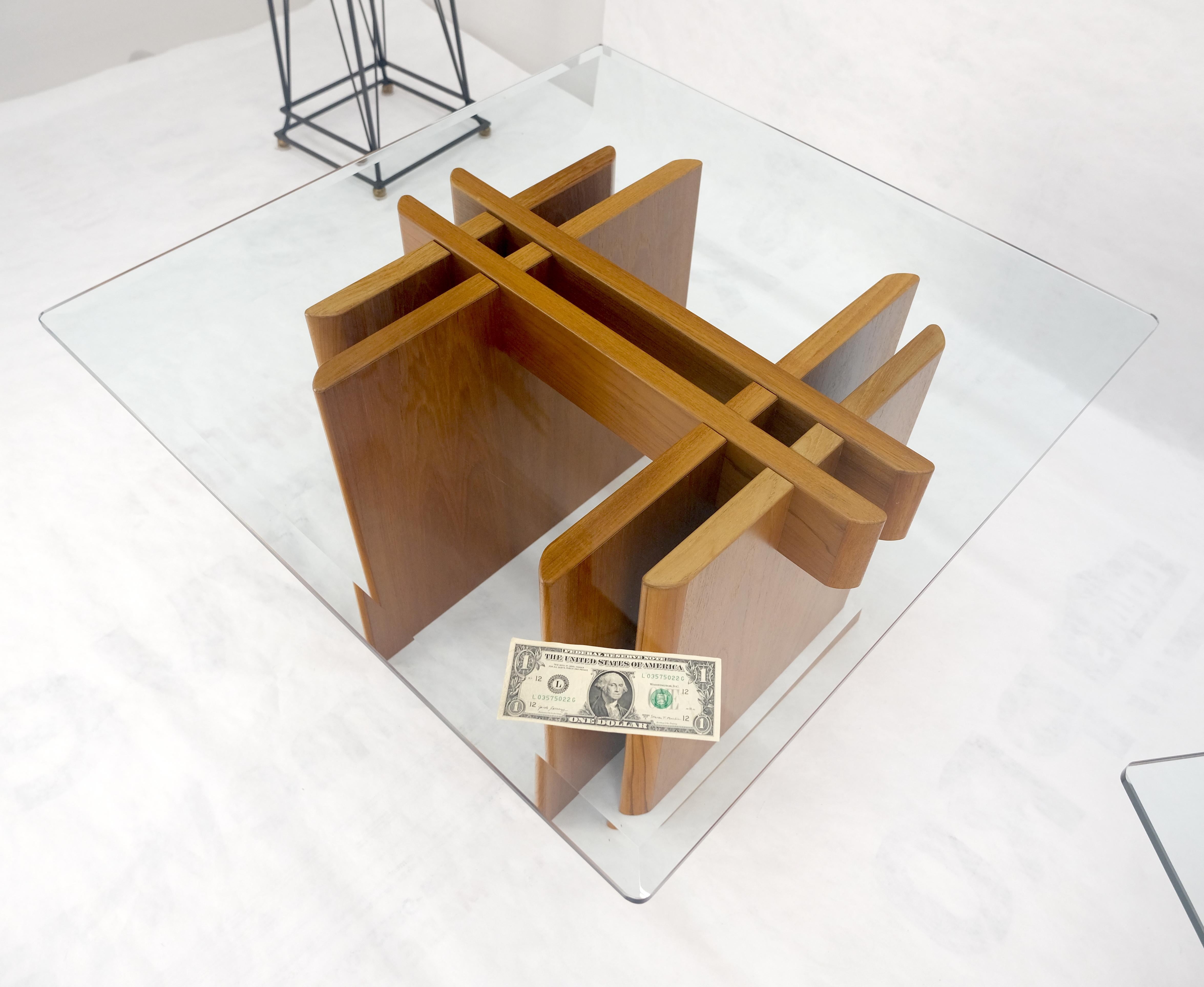 Pair Danish Teak Mid Century Modern Glass Tops End Side Lamp Tables Stands Mint For Sale 13