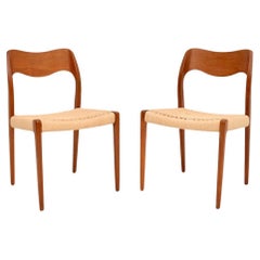 Pair, Danish, Vintage, Teak, Model, 71, Chairs, Niels, Moller