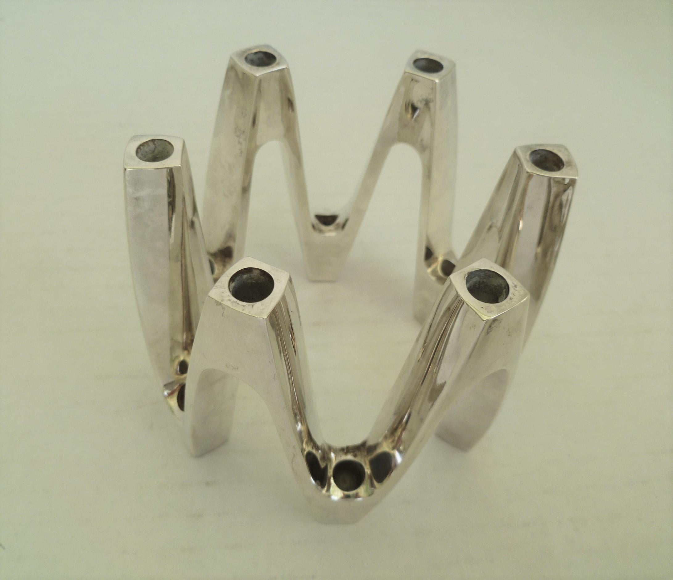 Francese Coppia di portacandele a corona moderni Dansk Designs placcati in argento J. Quistgaard in vendita