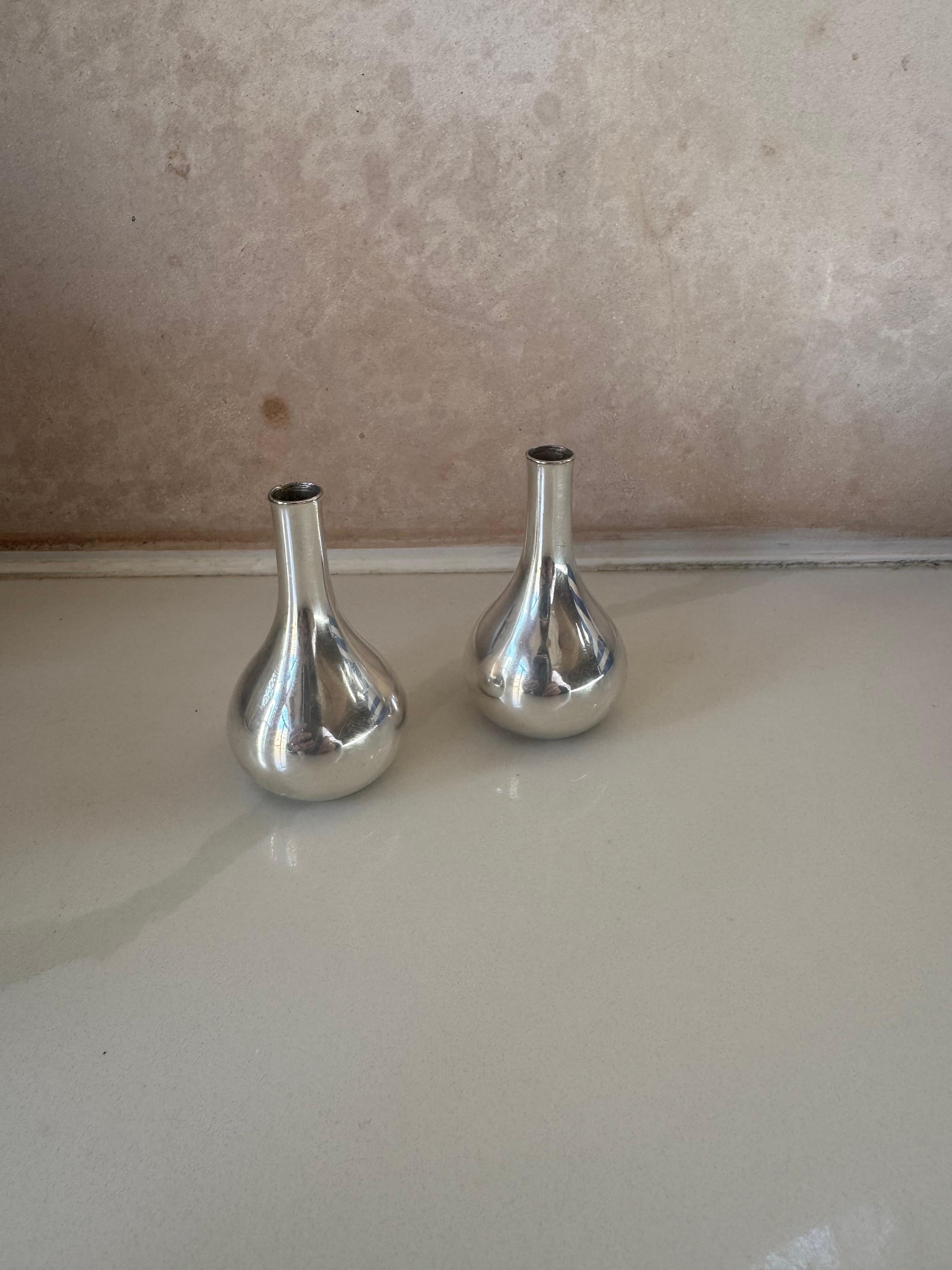 Pair of original 1960’s Dansk design small heavy pivoting onion shaped candlesticks. Stamped Dansk Denmark.