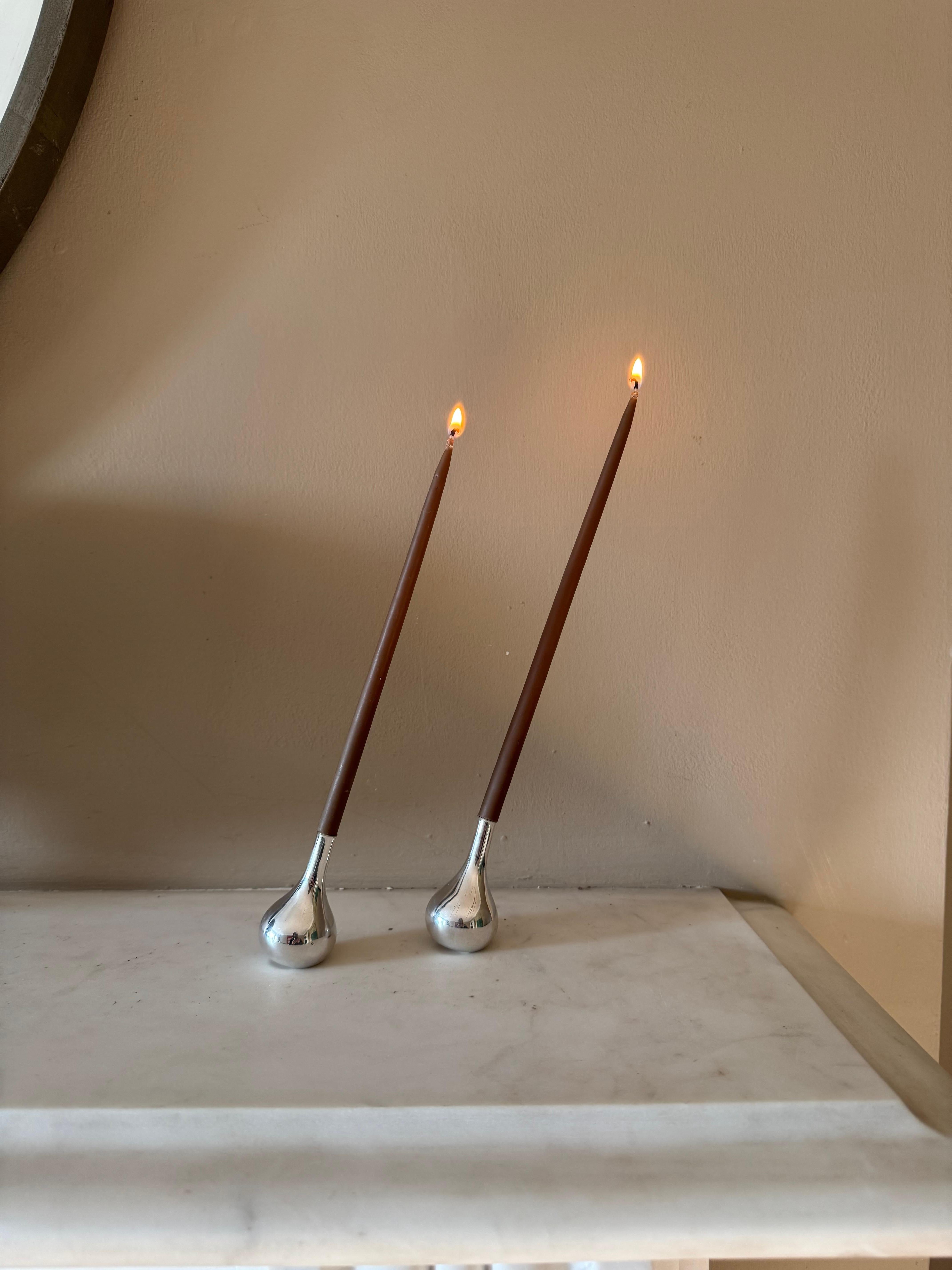 20th Century Pair Dansk onion shaped candlesticks stamped Dansk Denmark For Sale