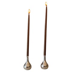 Pair Dansk onion shaped candlesticks stamped Dansk Denmark