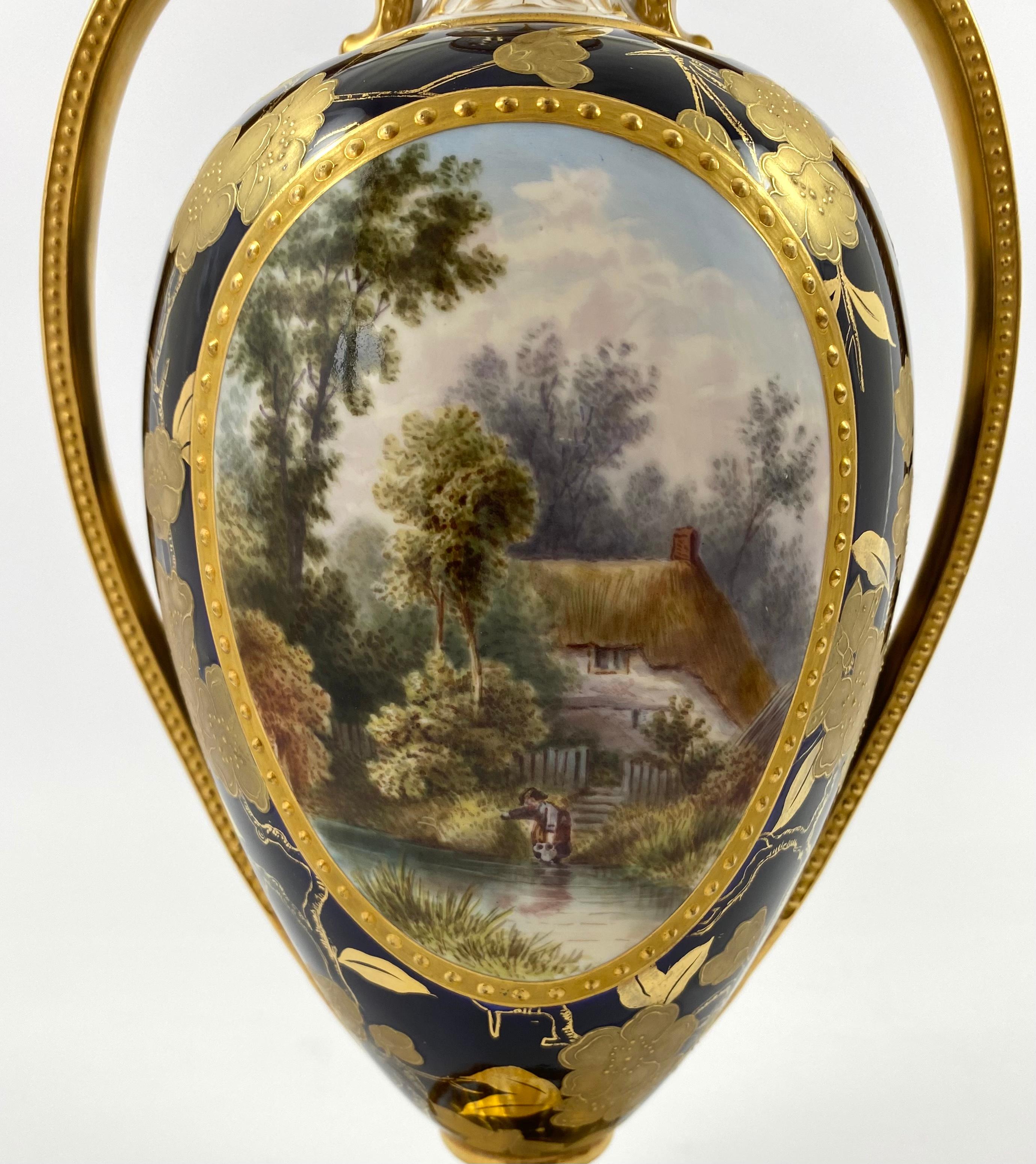 Pair Davenport Porcelain Vases and Covers, c. 1875 3