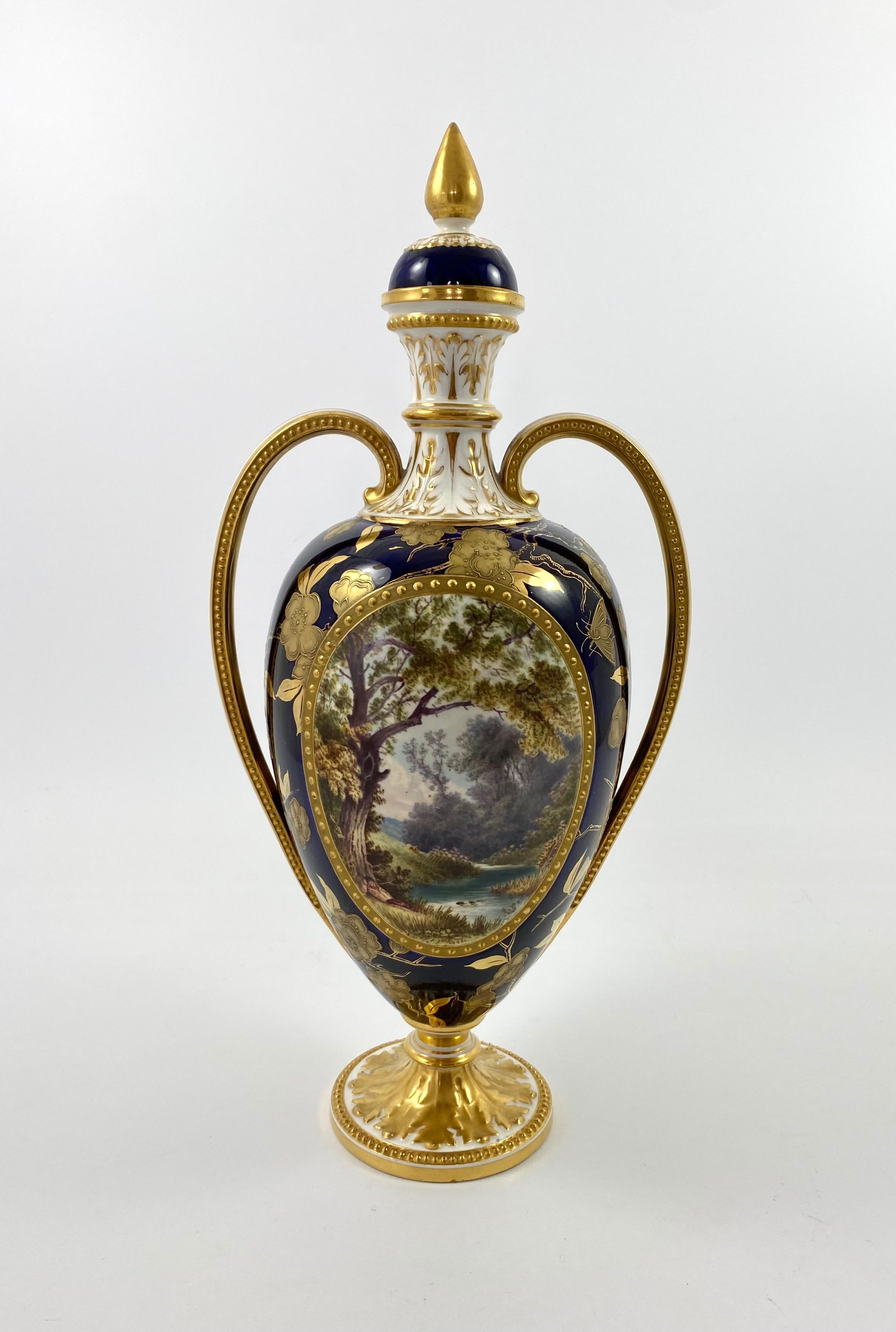 Pair Davenport Porcelain Vases and Covers, c. 1875 10