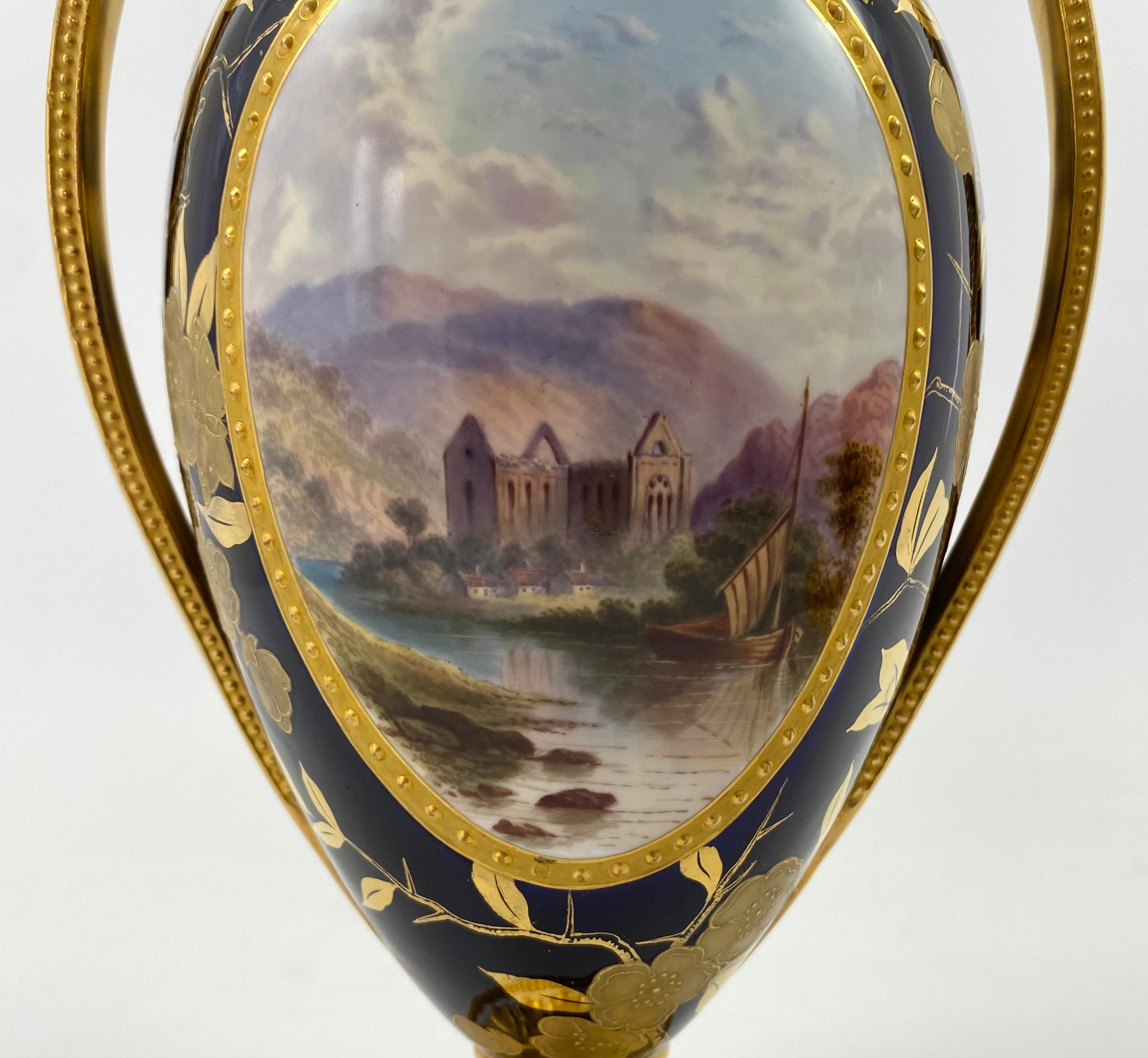Victorian Pair Davenport Porcelain Vases and Covers, c. 1875