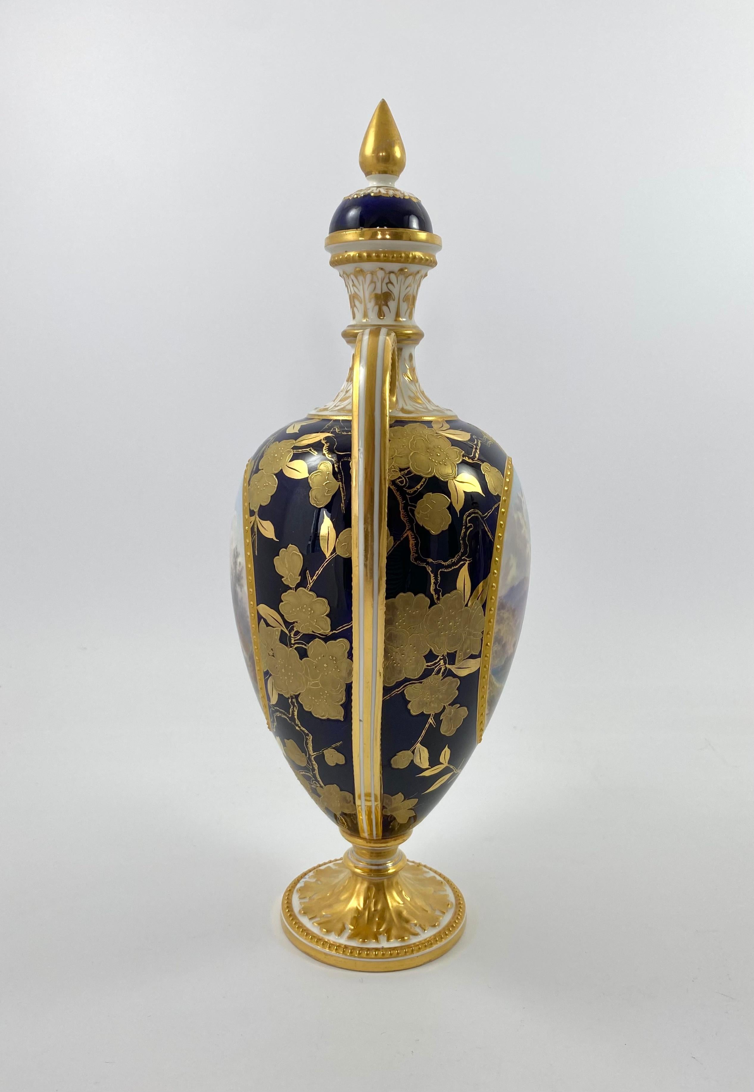 Late 19th Century Pair Davenport Porcelain Vases and Covers, c. 1875