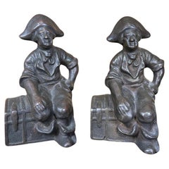  Pair Davy Jones Pirate Treasure Chest Bookends With Skull And Cross Bones Hats