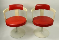 Paire de chaises tulipes pivotantes Daystrom