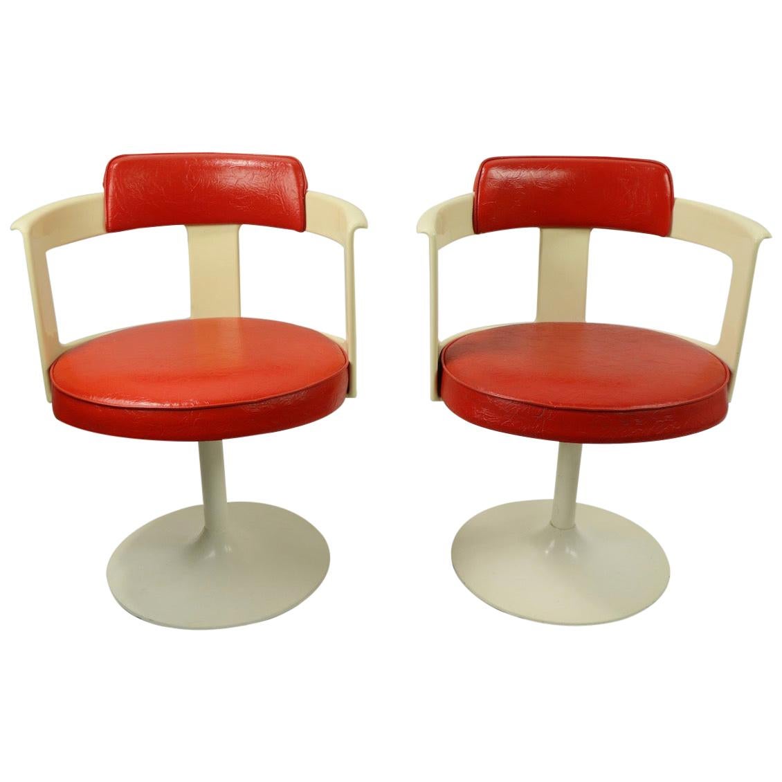 Pair of Daystrom Swivel Tulip Chairs