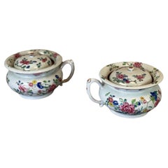 Par De Pots De Chambres , Famille Rose Porcelana china, Qianlong, XVIII