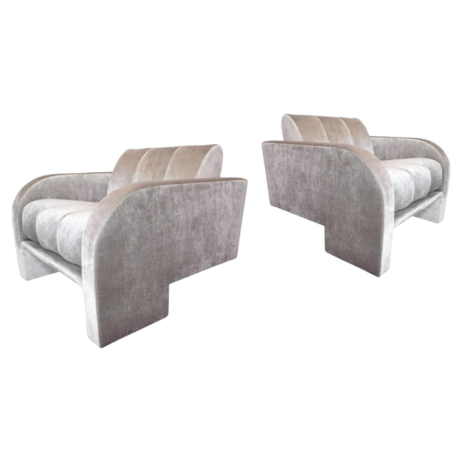 Pair "Deco" Lounge Chairs by Vladimir Kagan