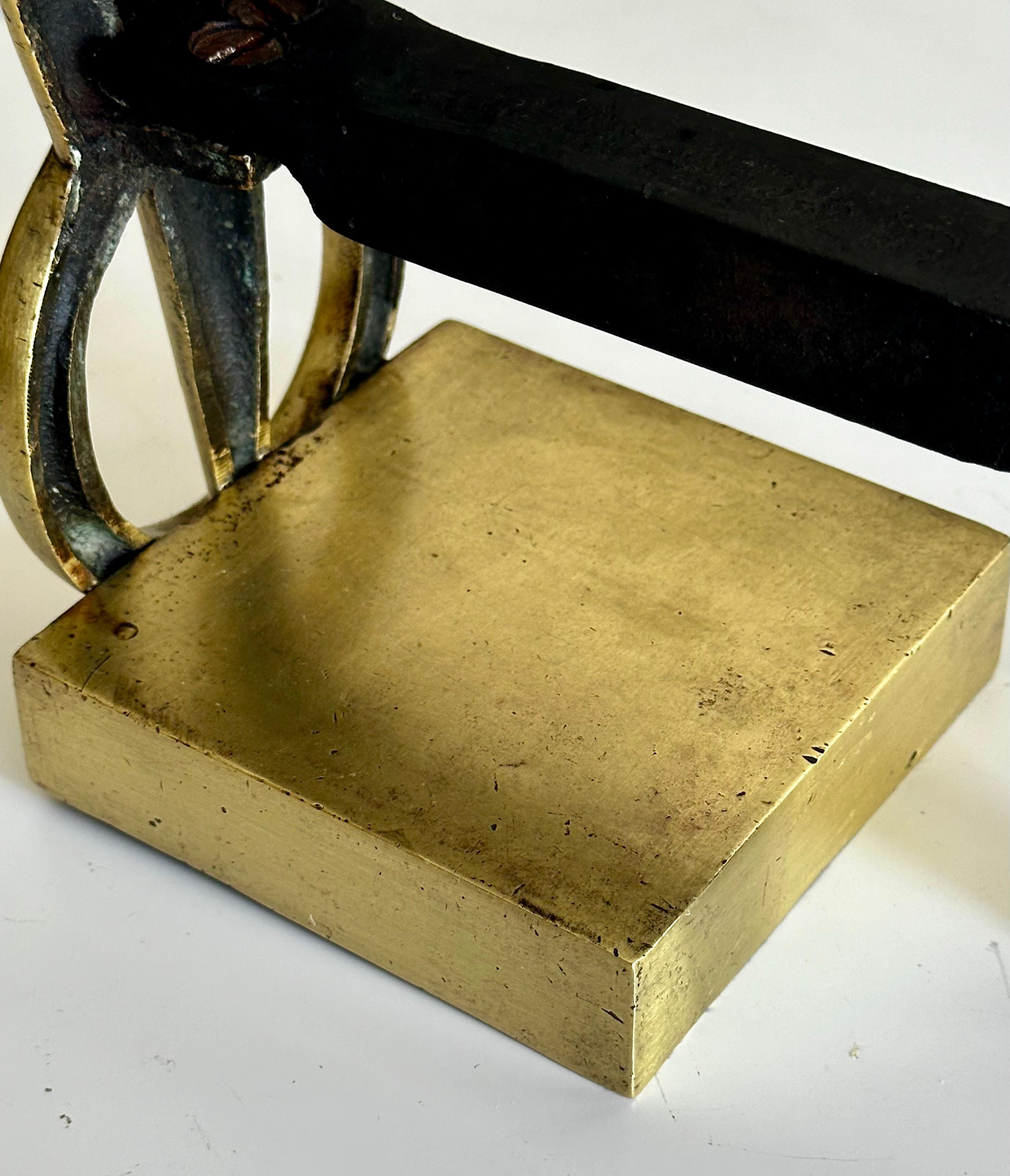 Pair Deco Skyscraper Brass Fireplace Andirons For Sale 8