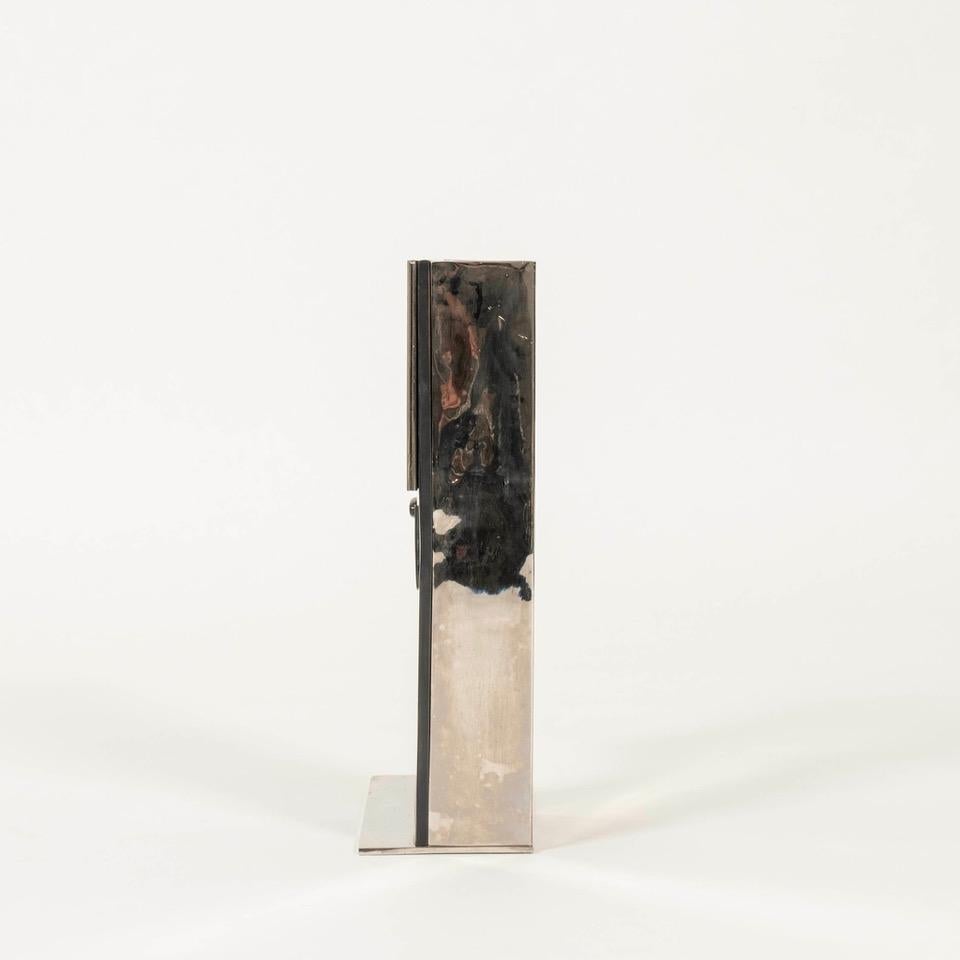 Coppia di vasi in bronzo e acciaio in stile Deco, maschio e femmina, alla maniera di Franz Hagenauer in vendita 5