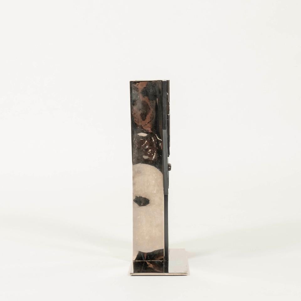 XX secolo Coppia di vasi in bronzo e acciaio in stile Deco, maschio e femmina, alla maniera di Franz Hagenauer in vendita