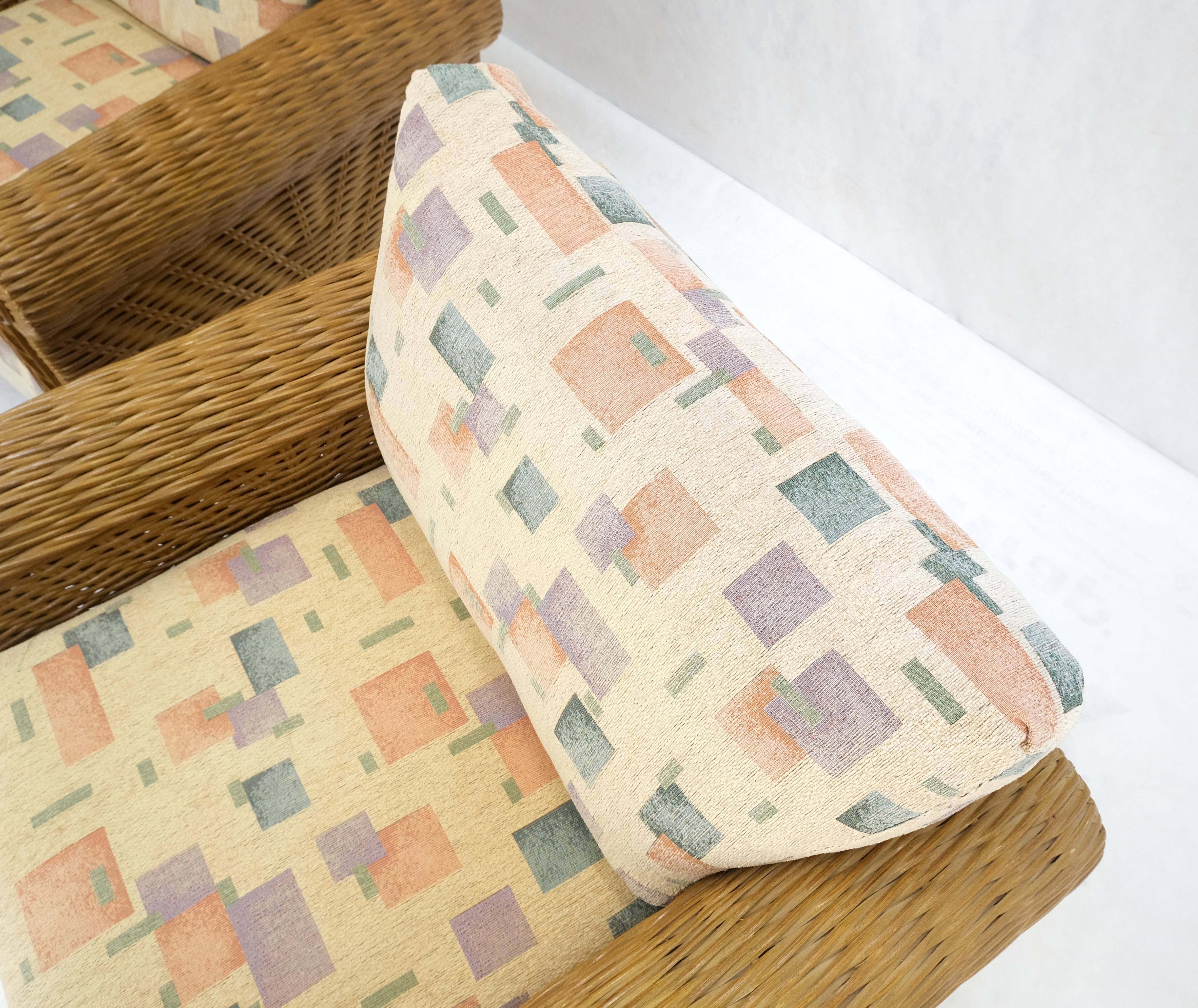 Coppia di sedie da salotto decorative in vimini di bambù Rttan oversize degli anni '70 Menta! in vendita 8
