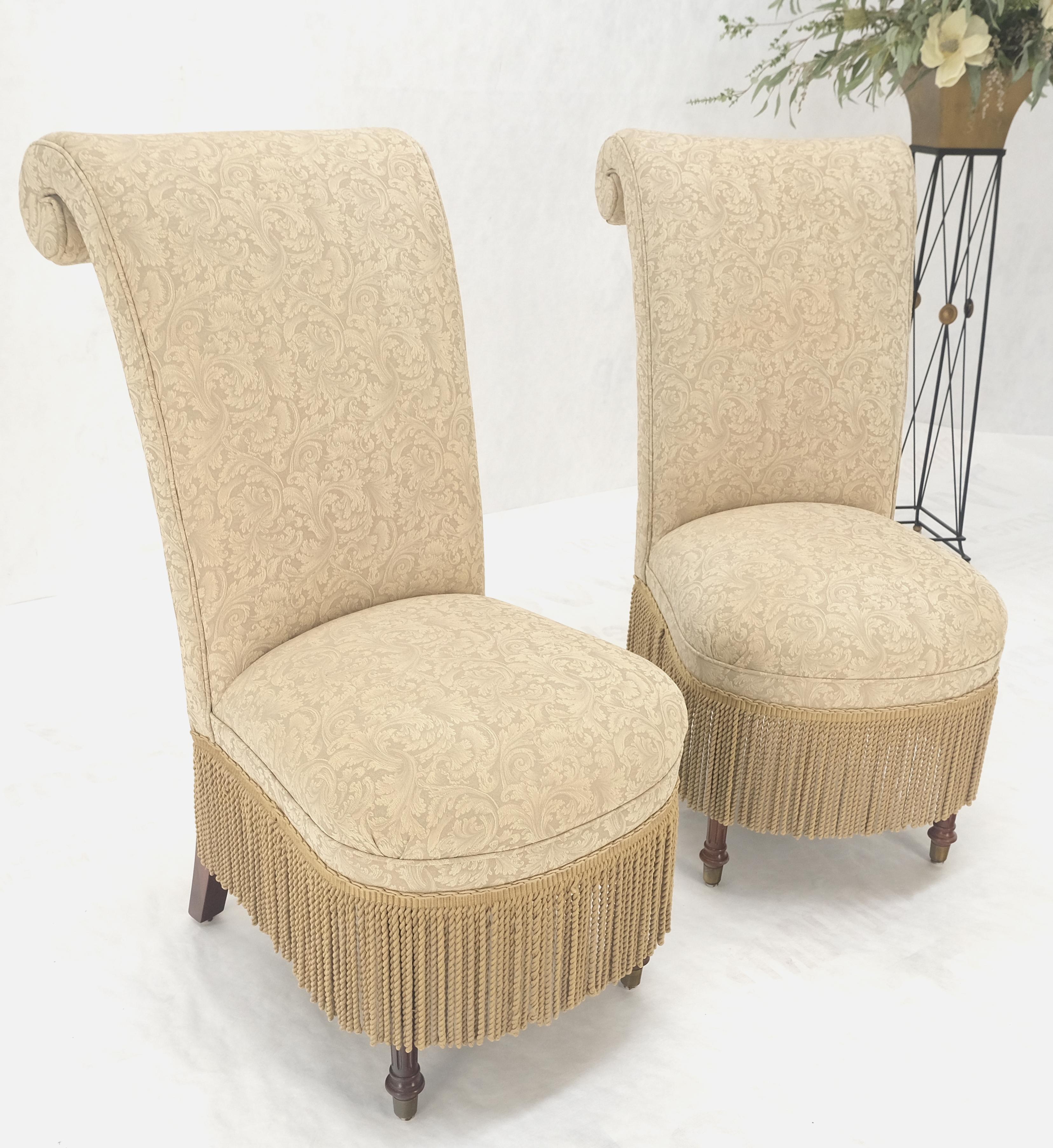 Paar dekorative gedrechselte Mahagoni Beine Quasten dekoriert Fireside Slip Stuhl MINT! im Angebot 6