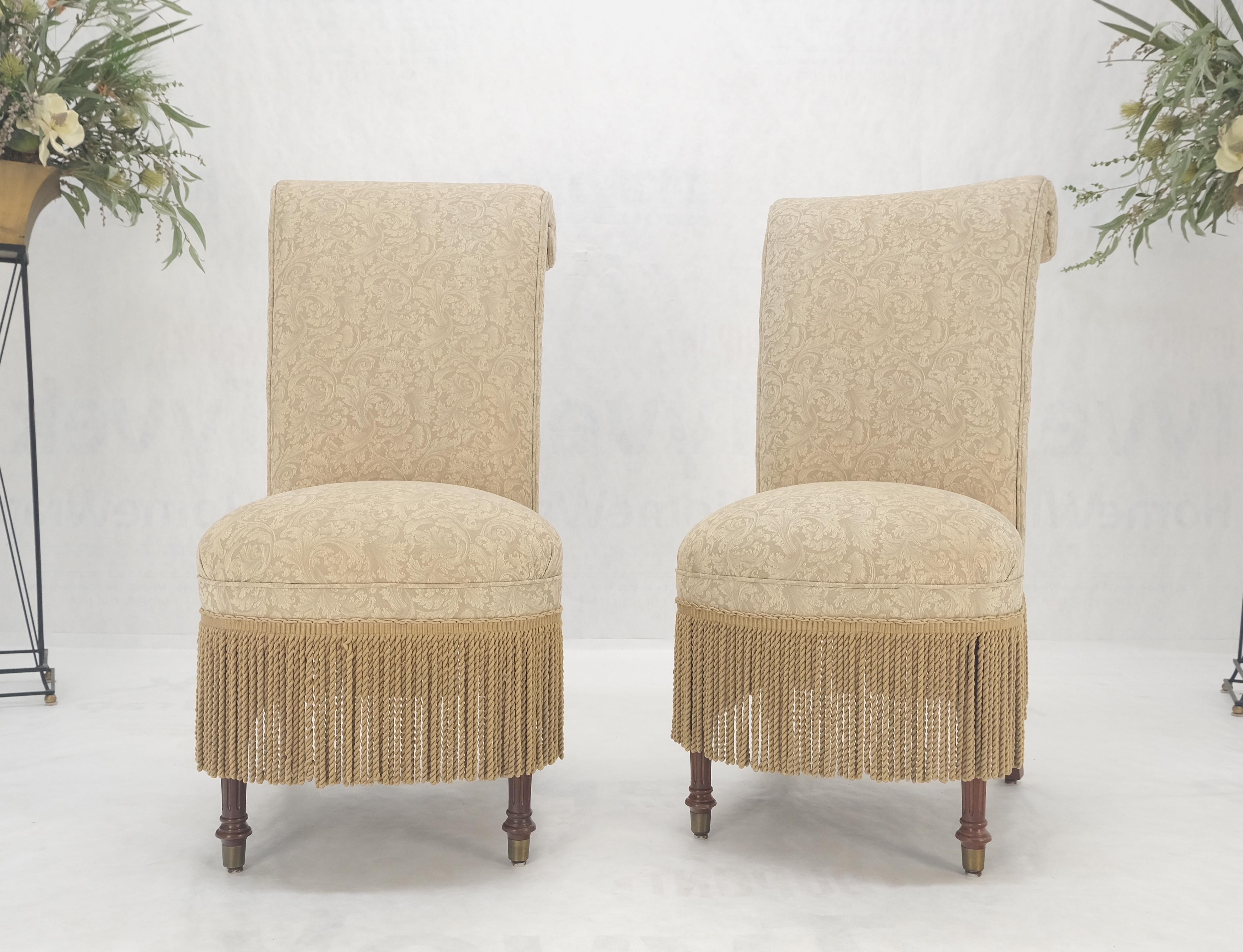 Paar dekorative gedrechselte Mahagoni Beine Quasten dekoriert Fireside Slip Stuhl MINT! im Angebot 2