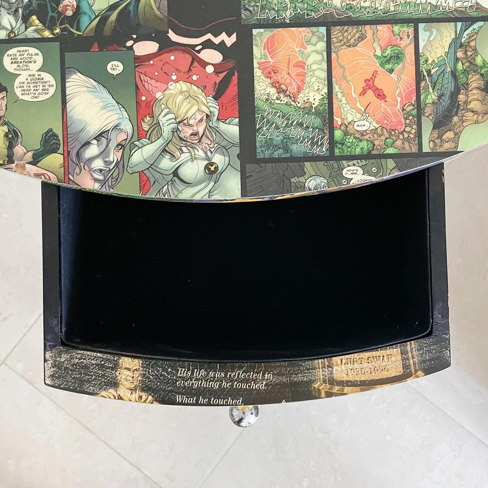 Pair Decoupage Comic Lacqered £ Side End Tables Homage to Kurt Swan 4