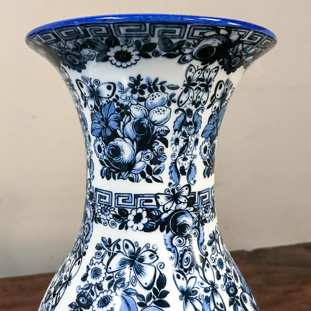 Pair of Delft Vases, 19th Century Blue and White 5