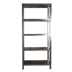 Pair Dessin Fournir Tall Dark Stain Wood Etageres