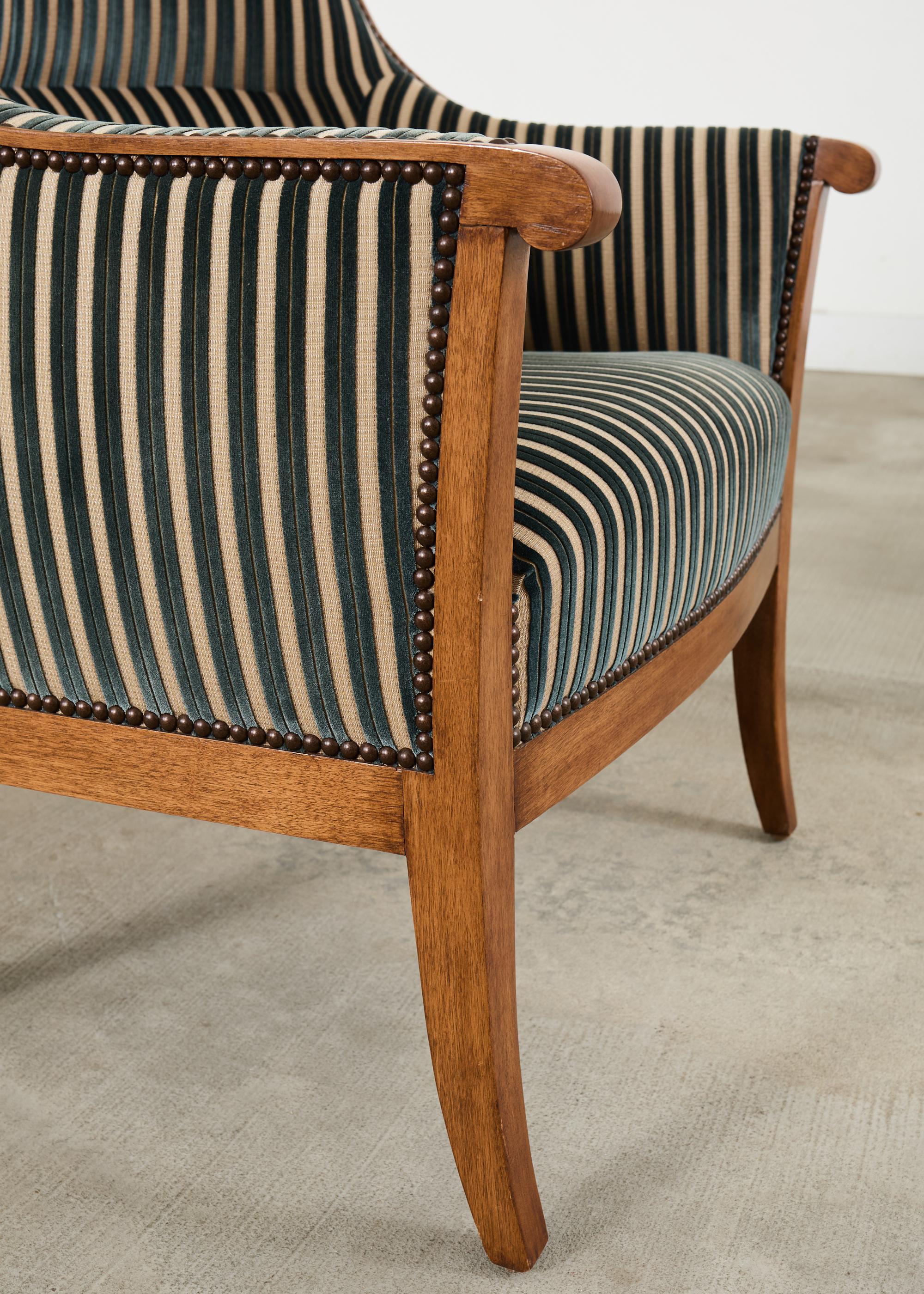 Pair Dessinn Fournir Alexandria Walnut Regency Armchairs For Sale 4