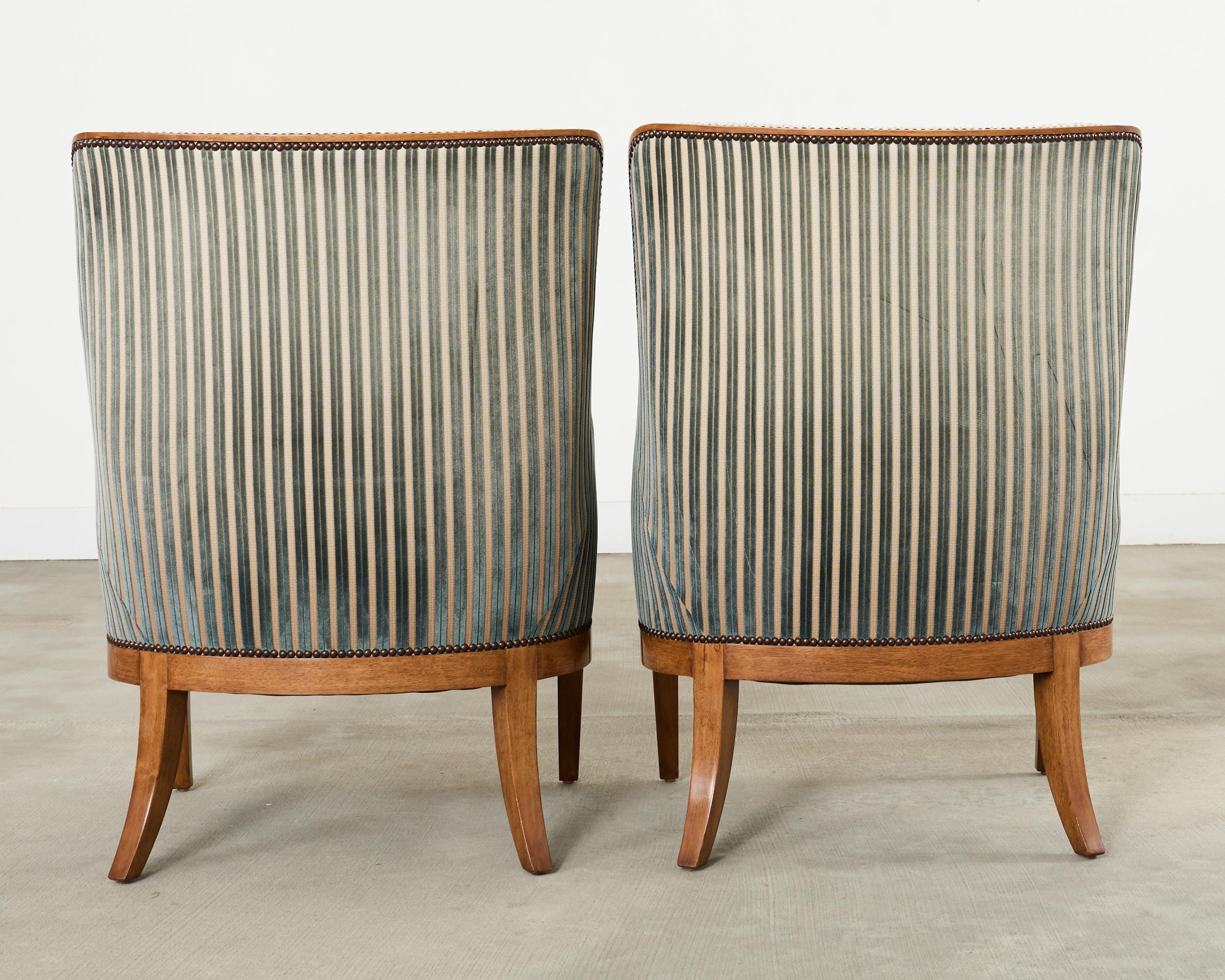 Pair Dessinn Fournir Alexandria Walnut Regency Armchairs For Sale 5