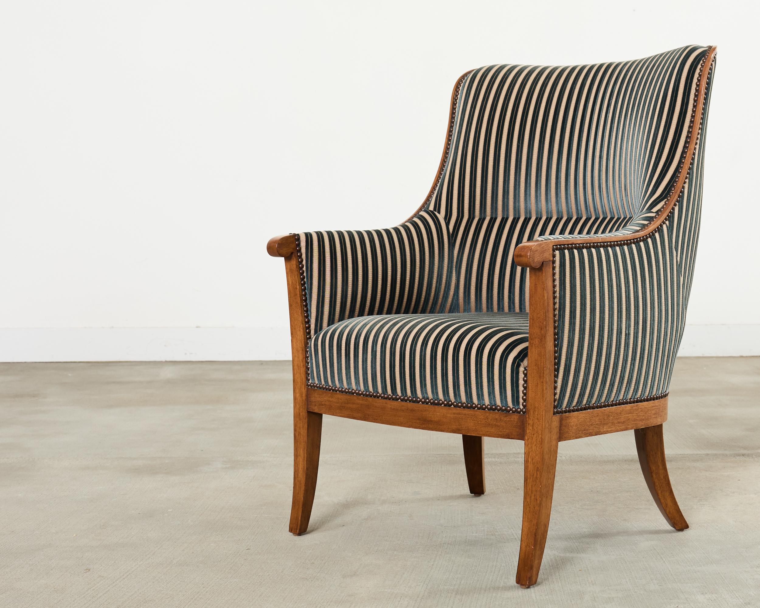 Pair Dessinn Fournir Alexandria Walnut Regency Armchairs For Sale 6
