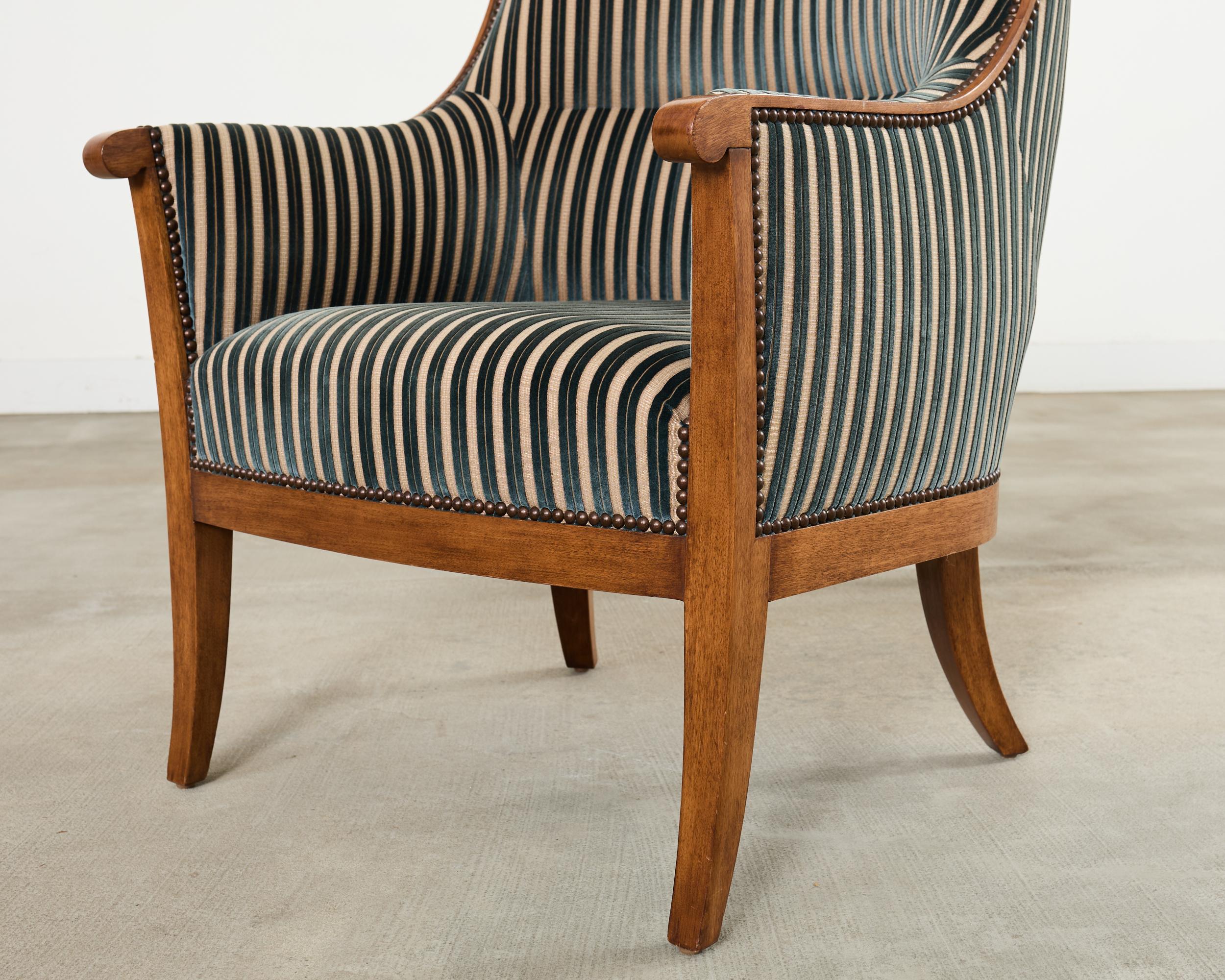 Pair Dessinn Fournir Alexandria Walnut Regency Armchairs For Sale 7