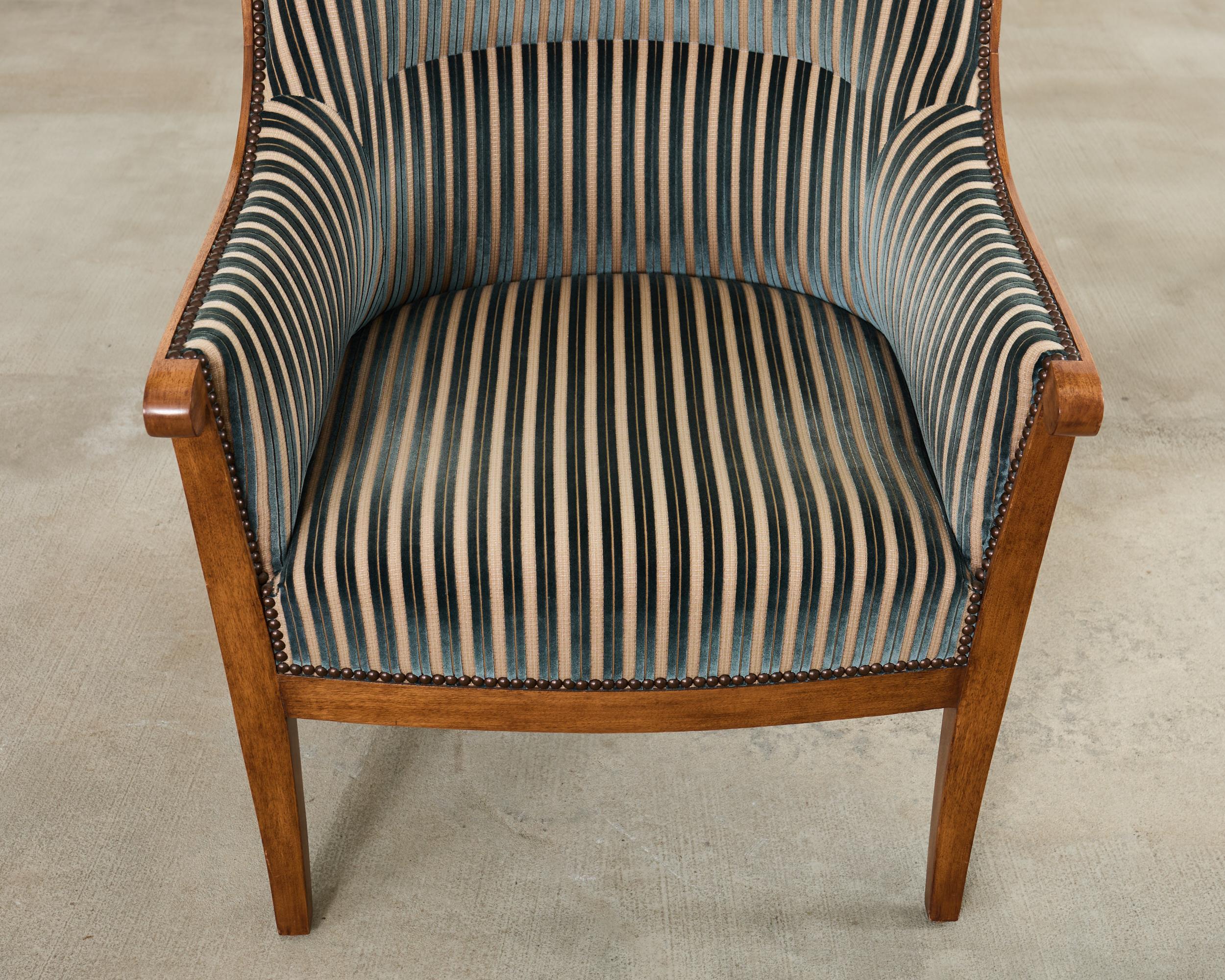 Pair Dessinn Fournir Alexandria Walnut Regency Armchairs For Sale 9