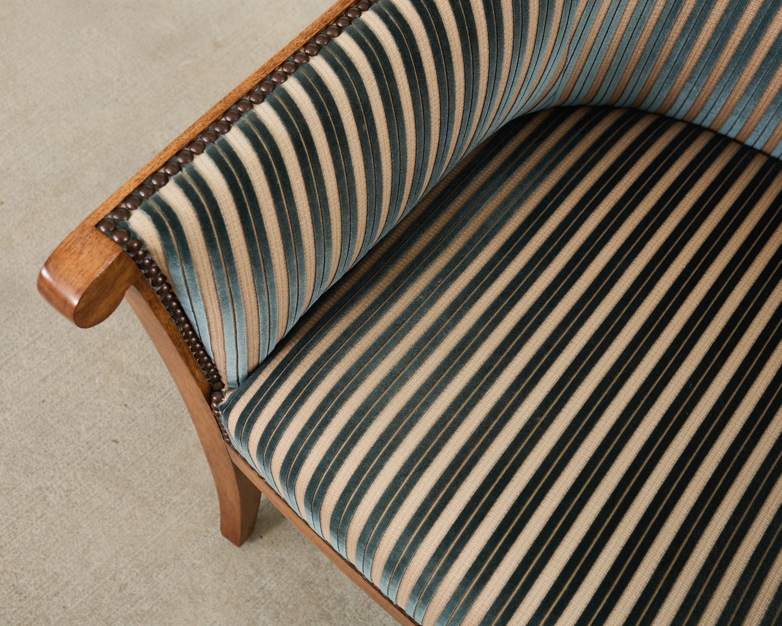 Pair Dessinn Fournir Alexandria Walnut Regency Armchairs For Sale 10