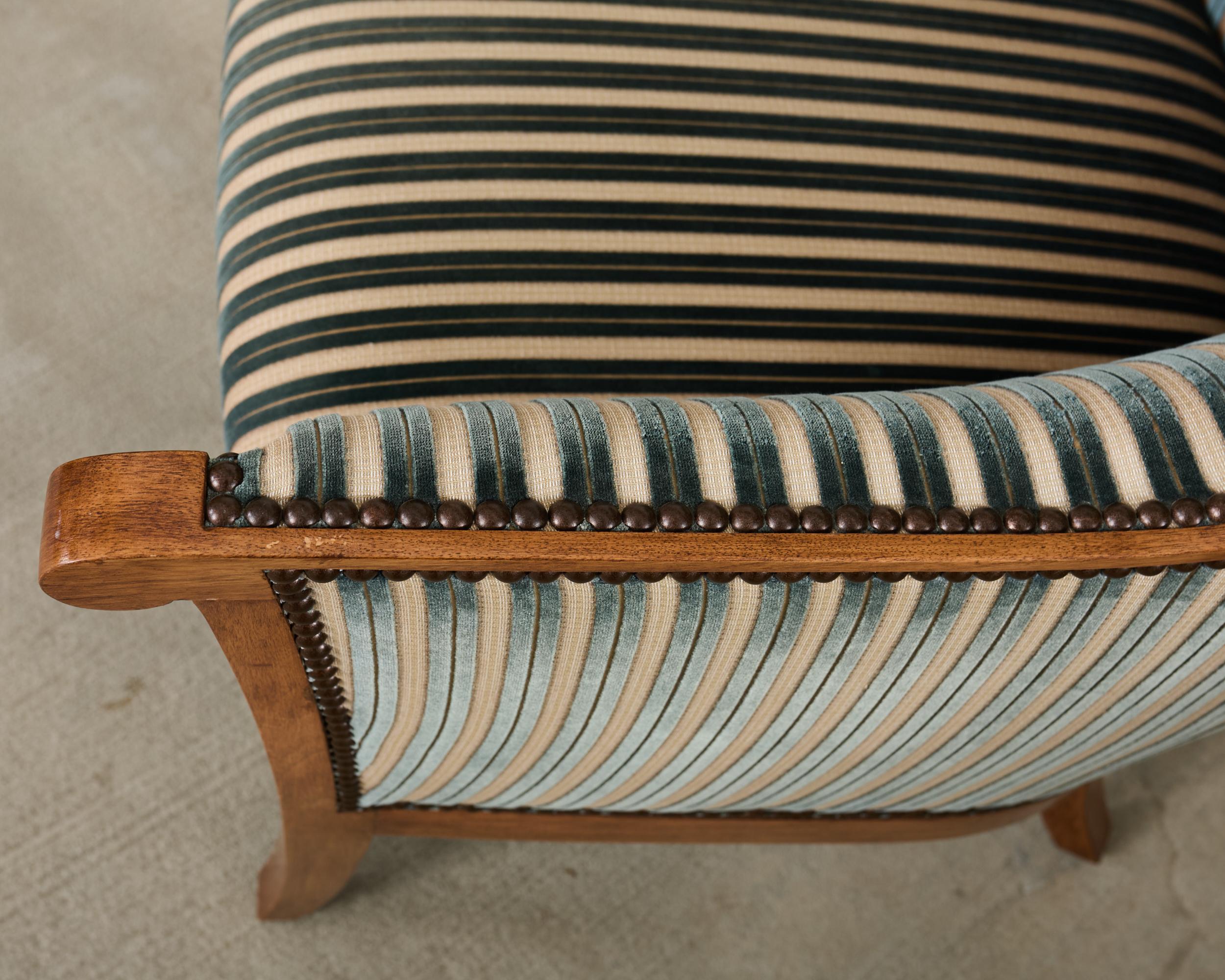 Pair Dessinn Fournir Alexandria Walnut Regency Armchairs In Good Condition For Sale In Rio Vista, CA