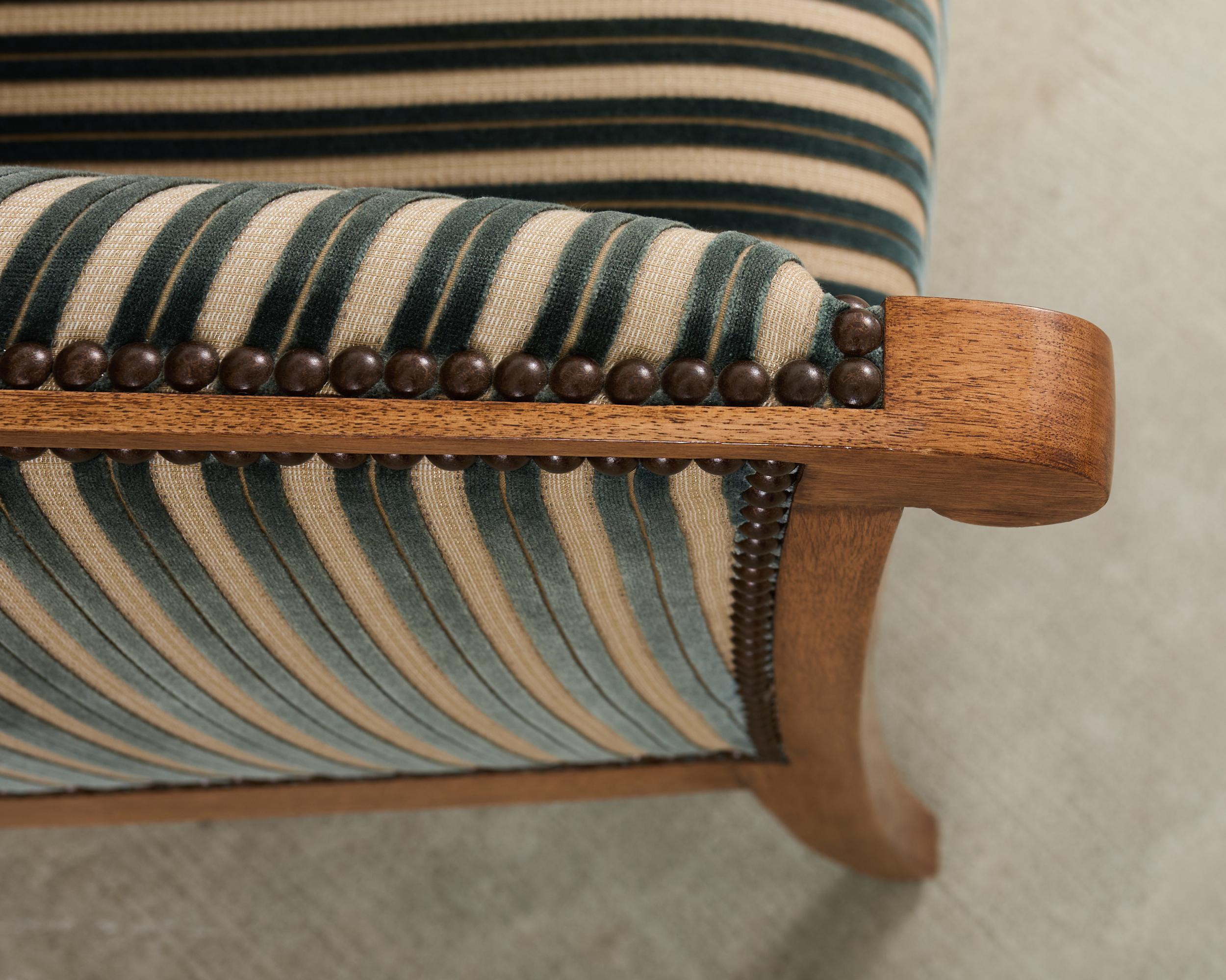 Pair Dessinn Fournir Alexandria Walnut Regency Armchairs For Sale 1
