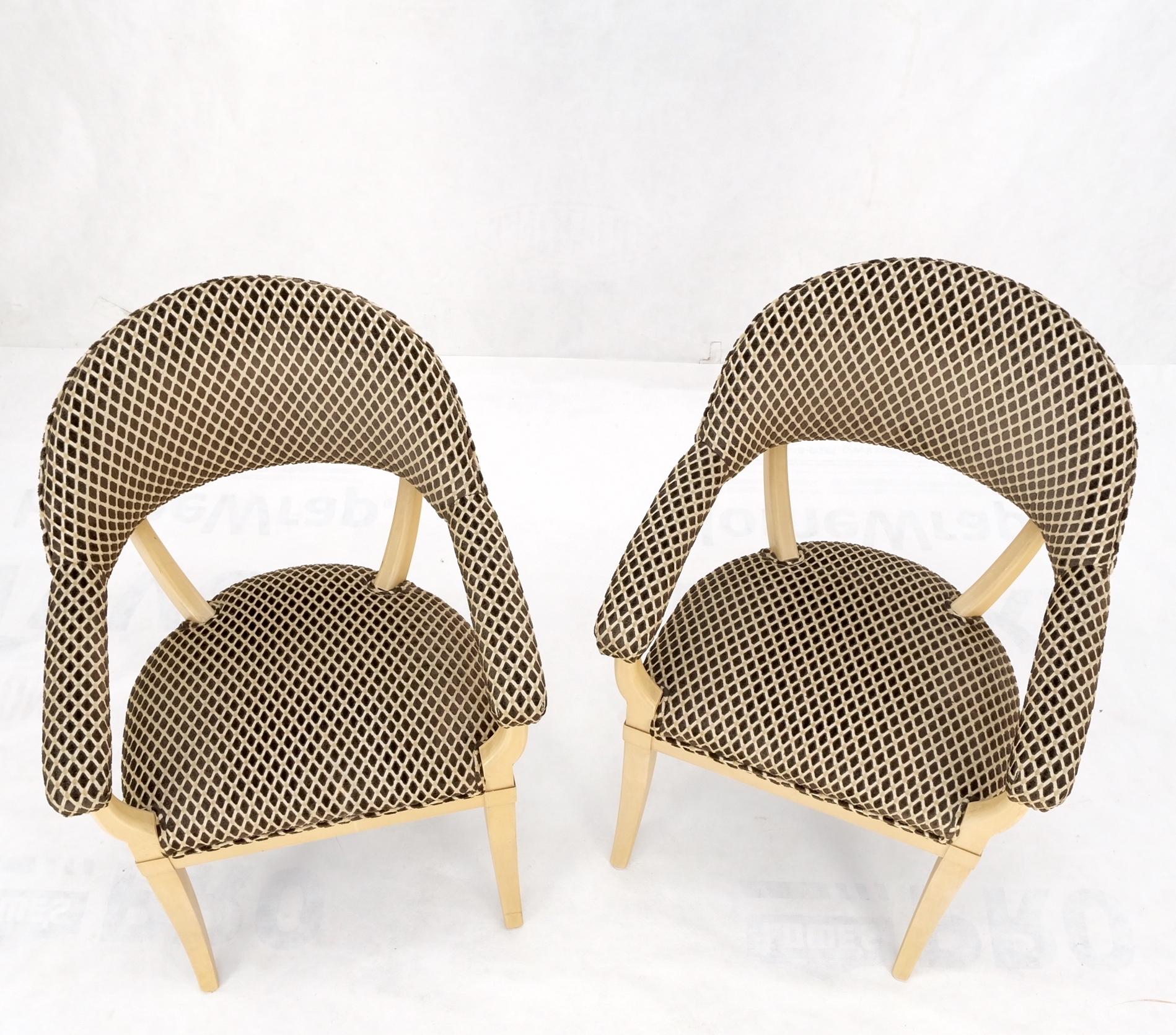 Pair Dimond Pattern Velvet Upholstery Barrel Shape Back Fireside Armchairs MINT! For Sale 5