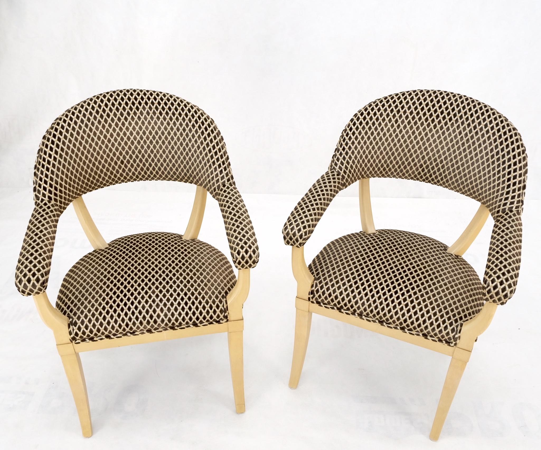 Pair Dimond Pattern Velvet Upholstery Barrel Shape Back Fireside Armchairs MINT! For Sale 7