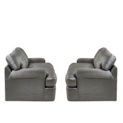 Directional Gray Silk Settee, 1970