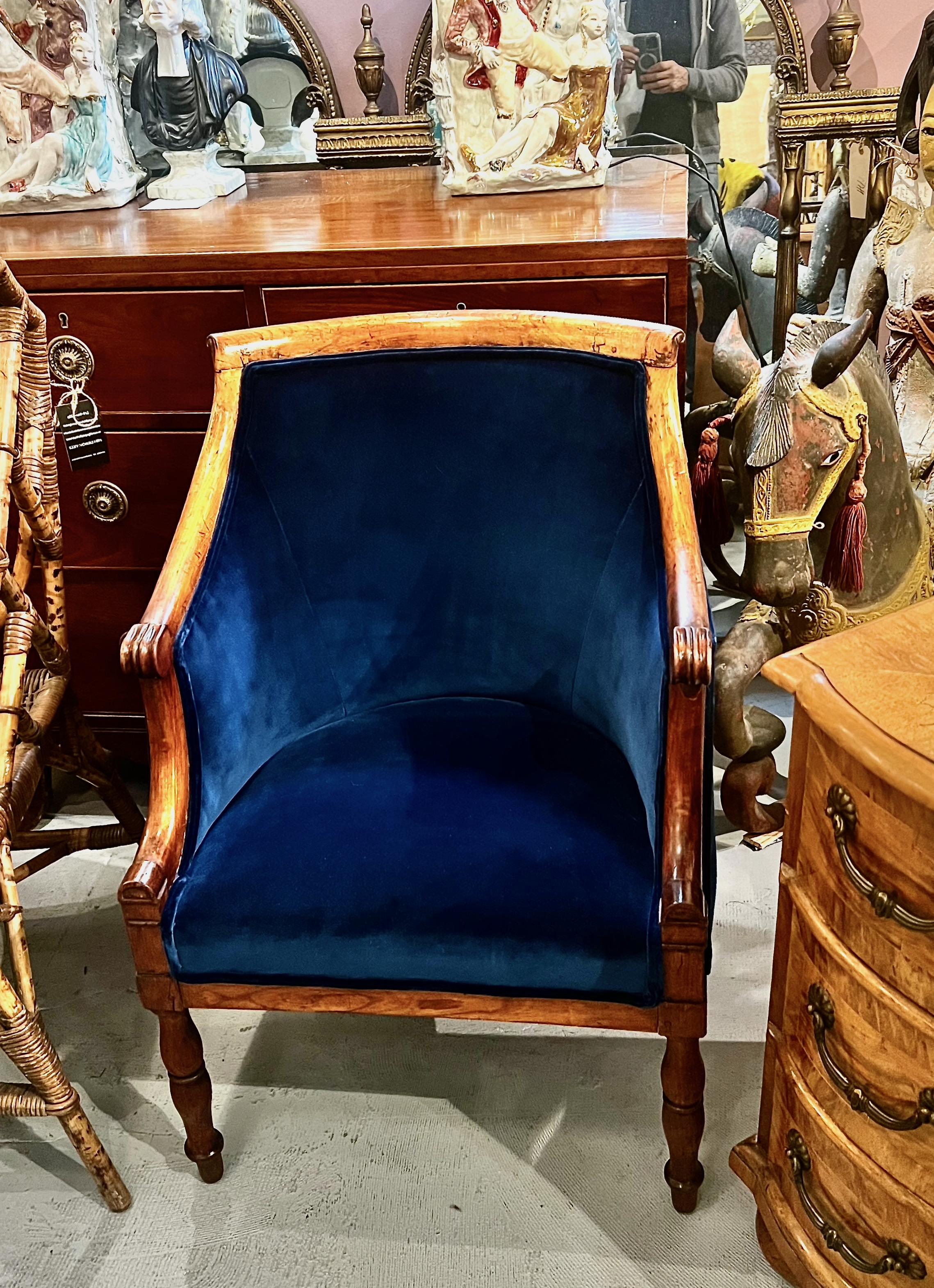 Pair Late Empire Barrel Back Chairs For Sale 8