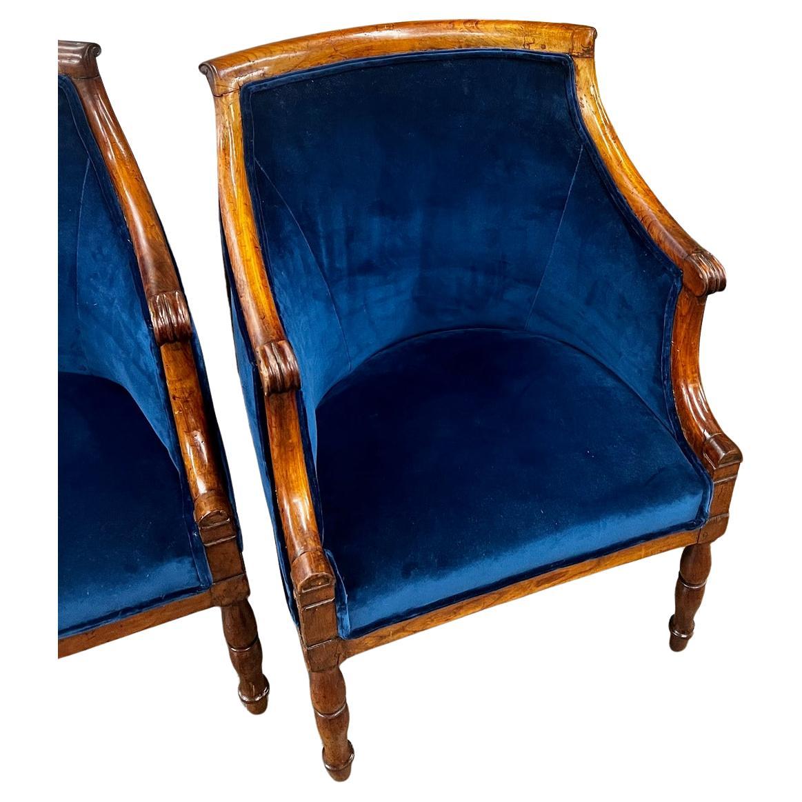 Pair Late Empire Barrel Back Chairs For Sale 6