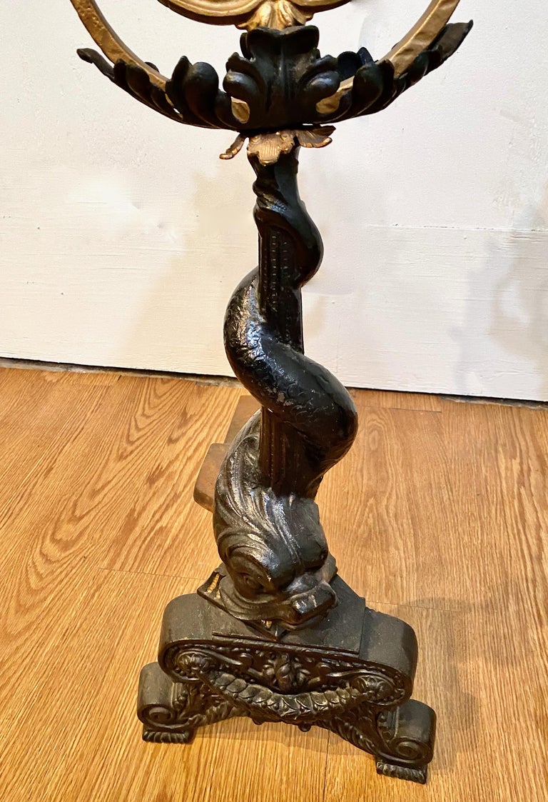 Pair Dolphin and Sailing Ship American Andirons For Sale at 1stDibs