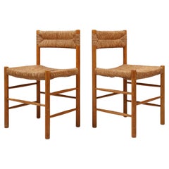 Pair Dordogne Straw Chair by Robert Sentou and Charlotte Perriand, 1960s